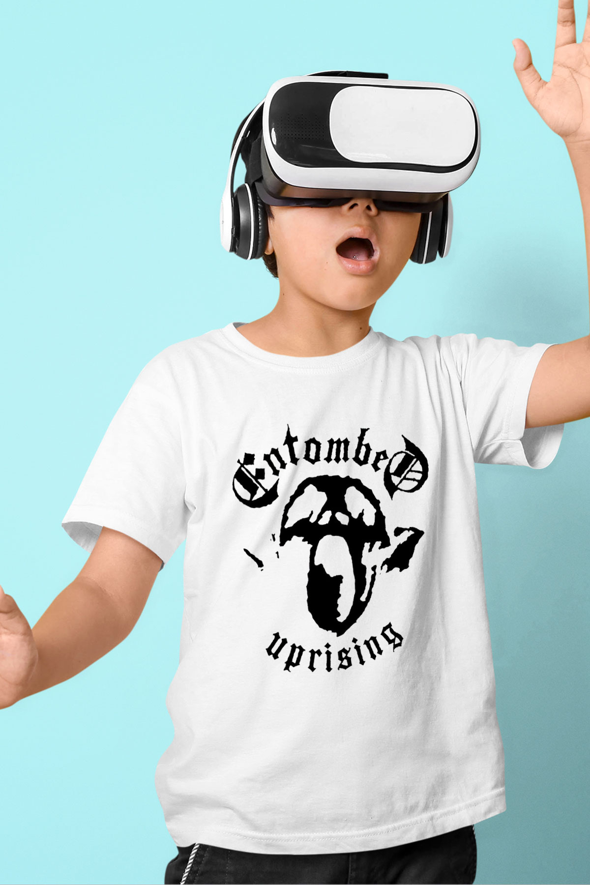 Entombed Baskılı Beyaz Unisex Çocuk Tişört