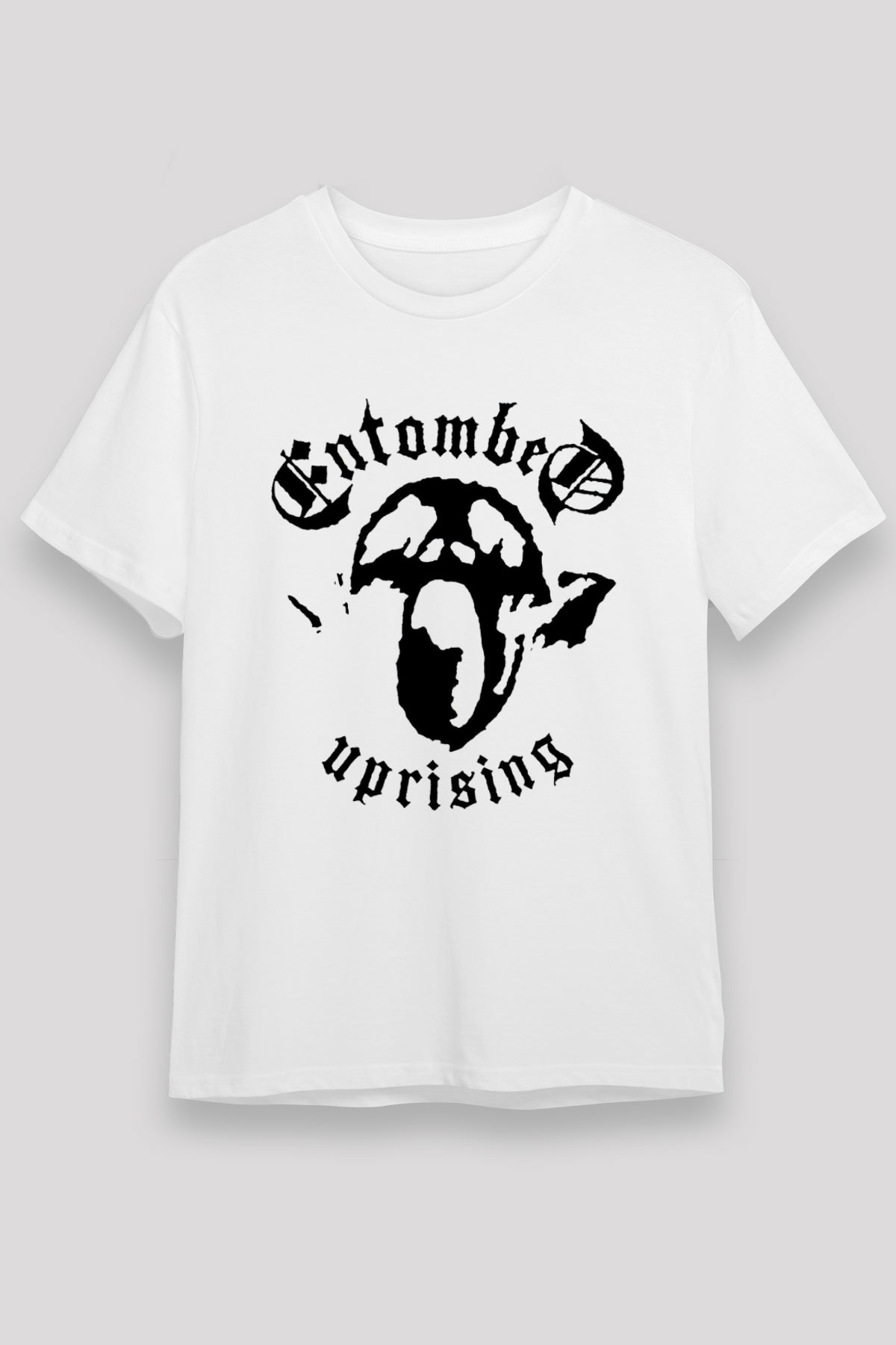 Entombed Beyaz Unisex Tişört T-Shirt - TişörtFabrikası