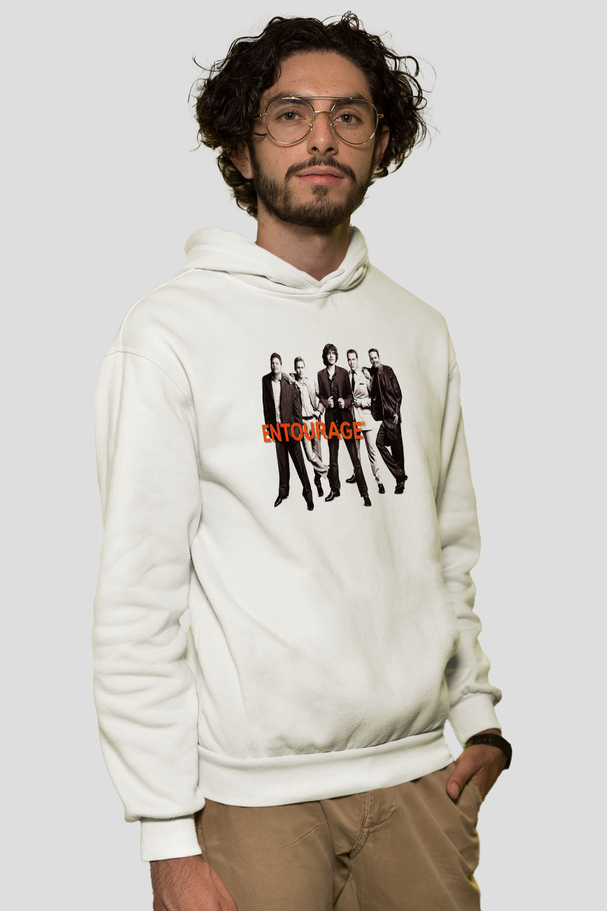 Entourage Beyaz Unisex Hoodie