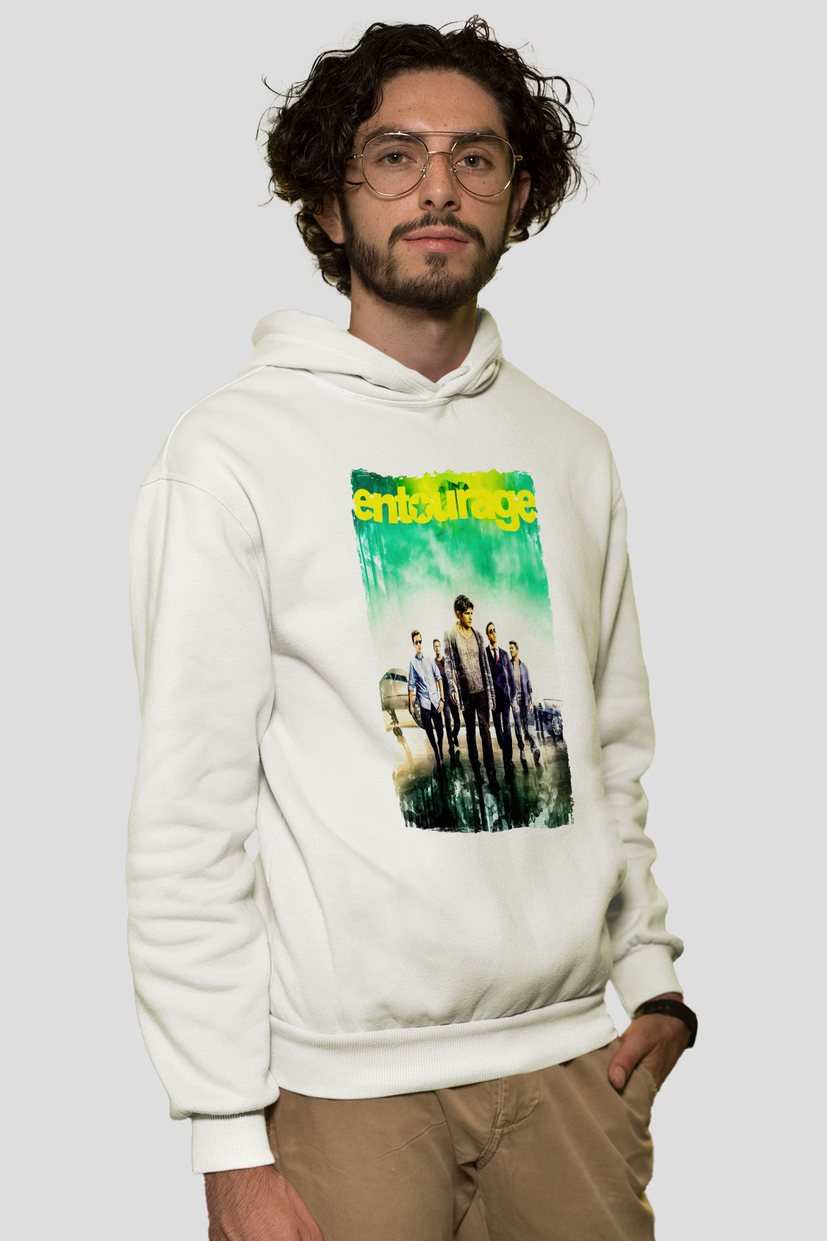 Entourage Beyaz Unisex Hoodie