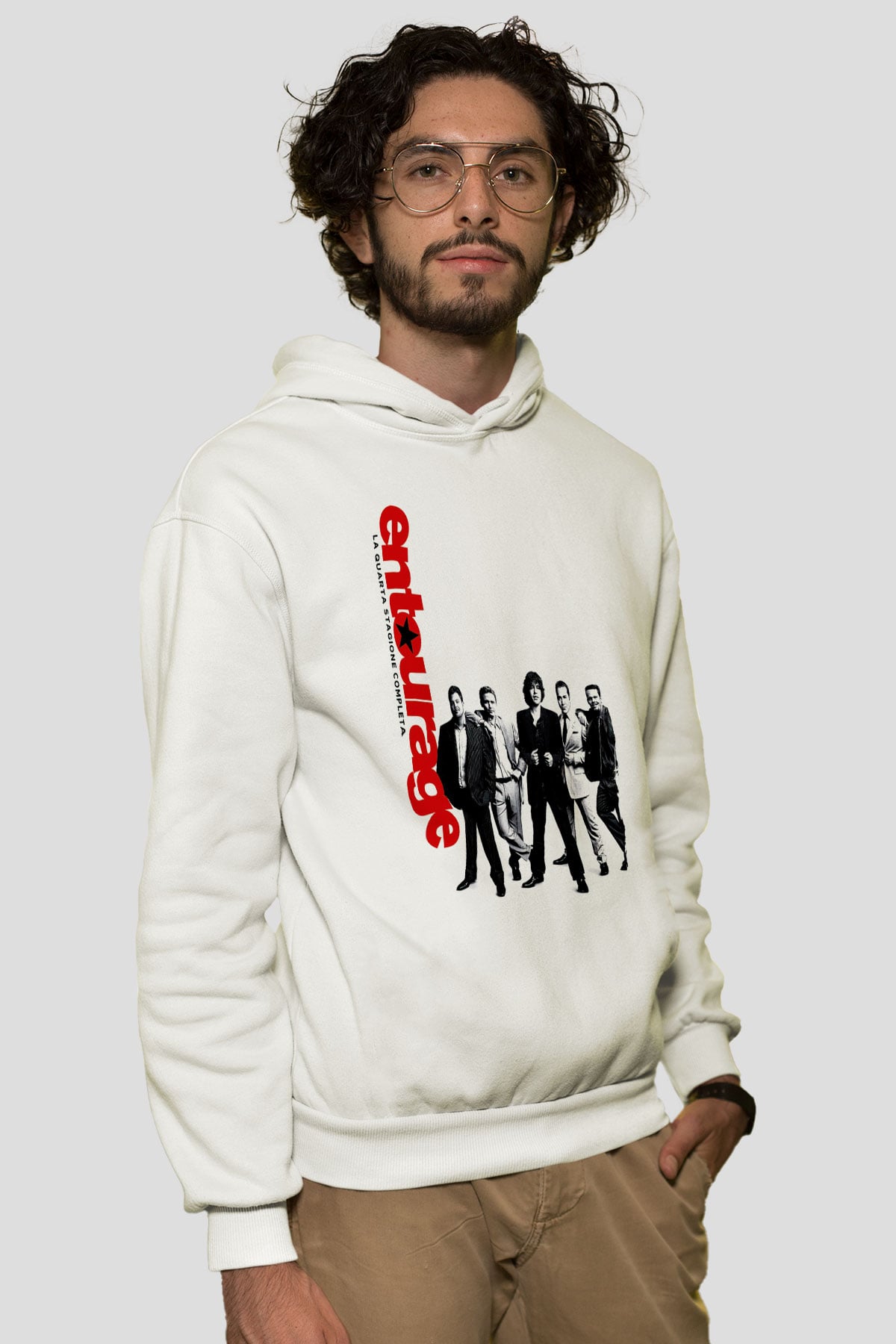 Entourage Beyaz Unisex Hoodie