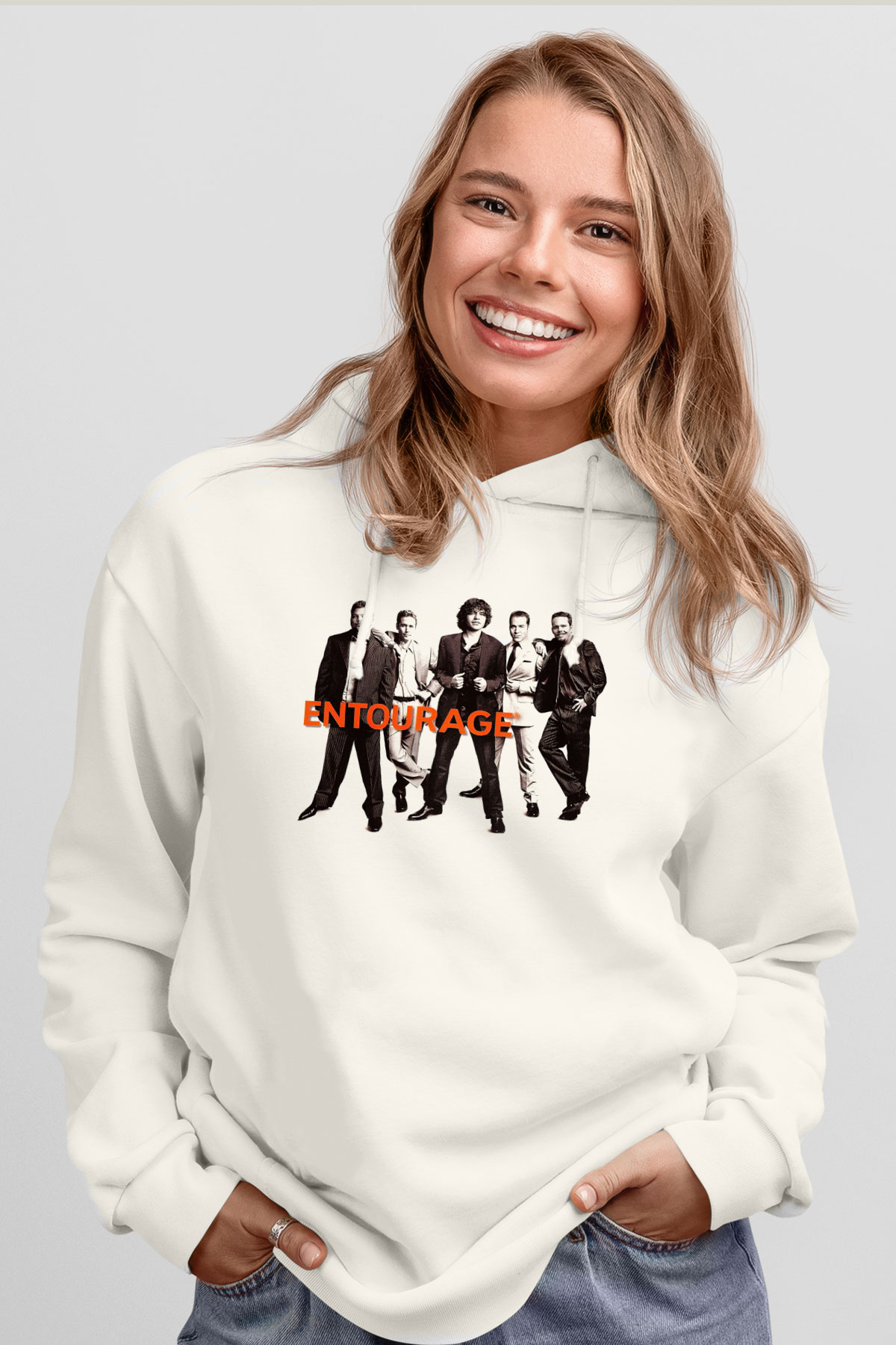 Entourage Beyaz Unisex Hoodie