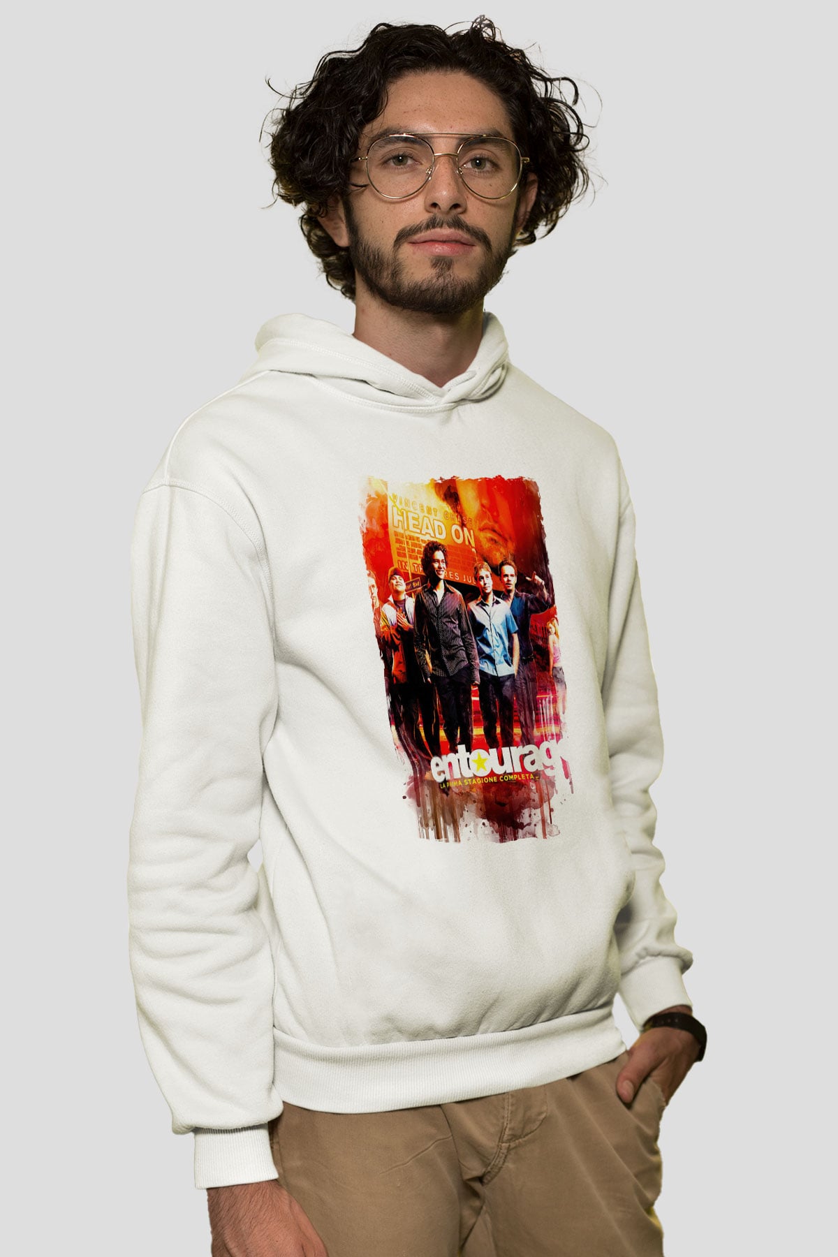Entourage Beyaz Unisex Hoodie