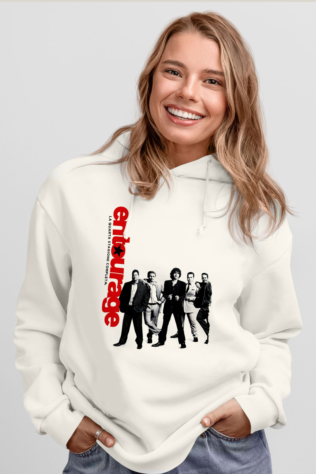 Entourage Beyaz Unisex Hoodie