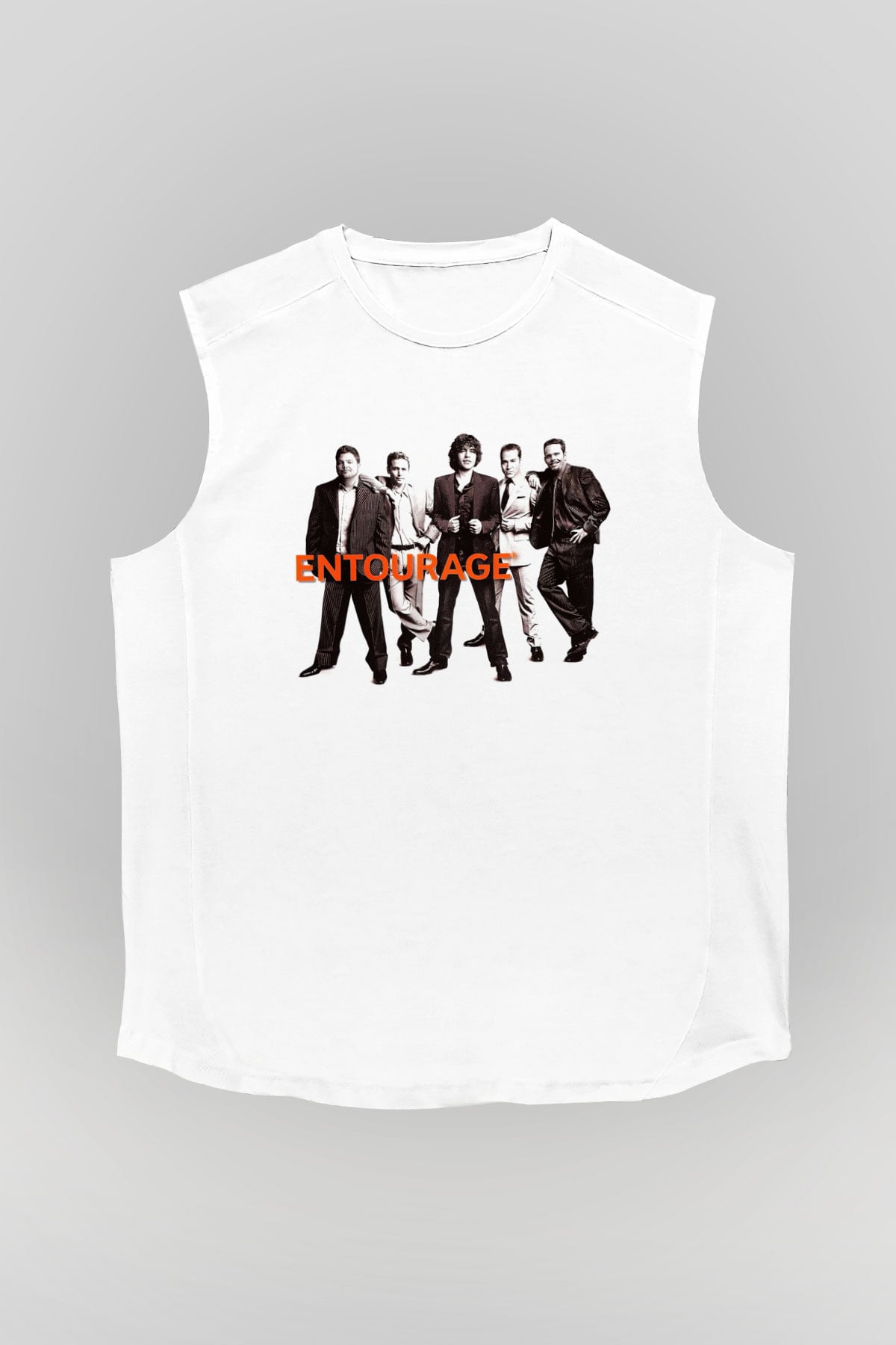 Entourage Beyaz Unisex Kolsuz Tişört