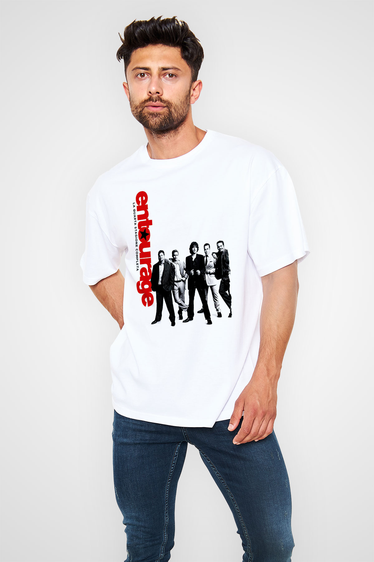 Entourage Beyaz Oversize Tişört Oversize T-shirt