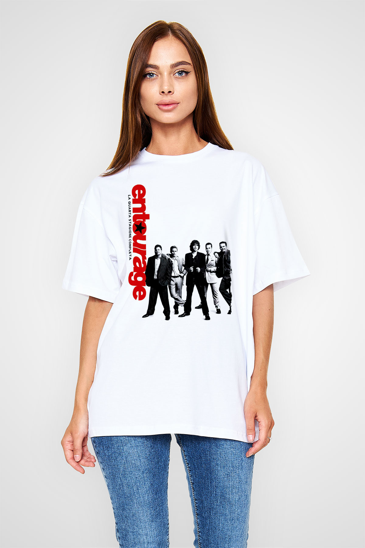 Entourage Beyaz Oversize Tişört Oversize T-shirt