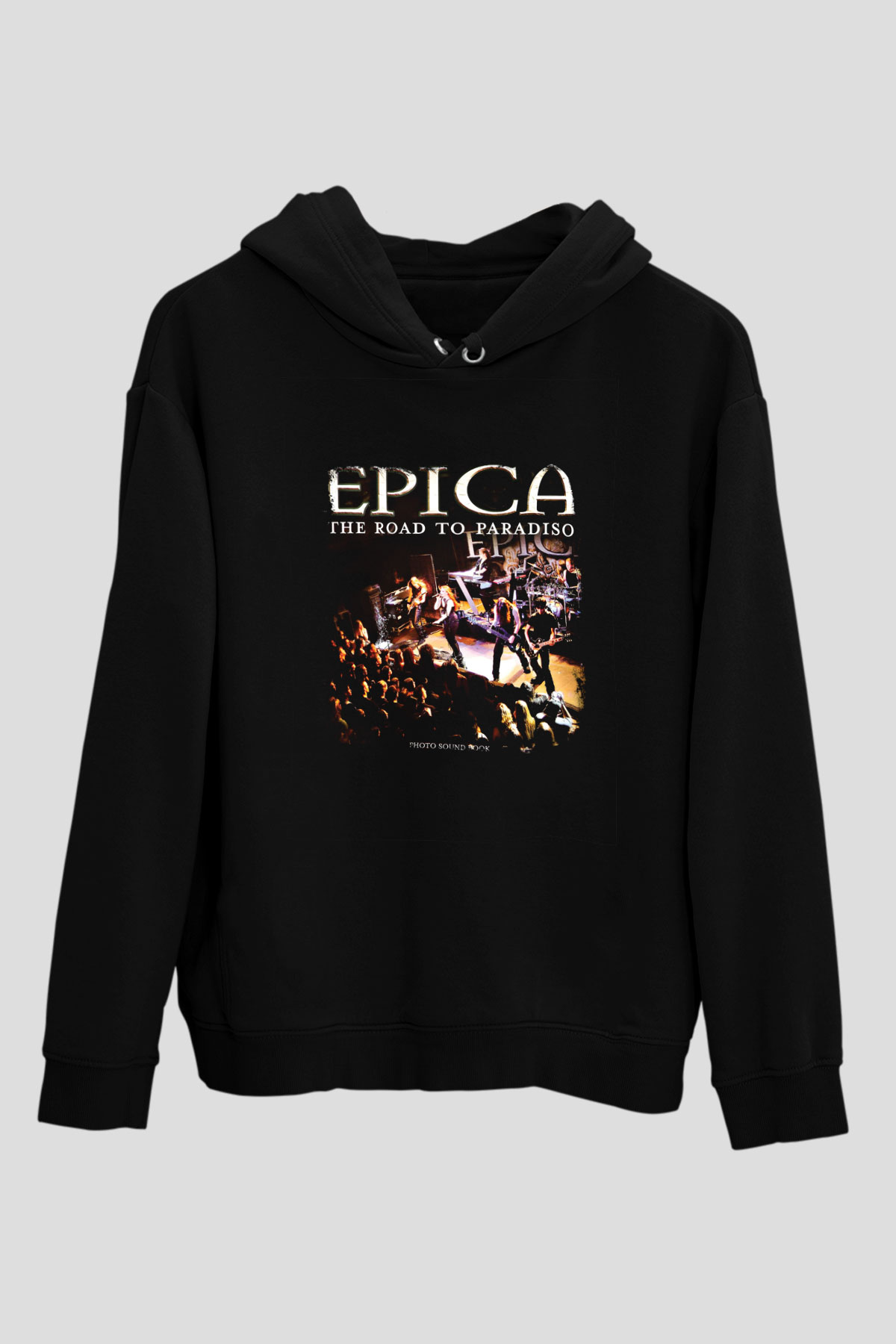 Epica Baskılı Unisex Siyah Hoodie