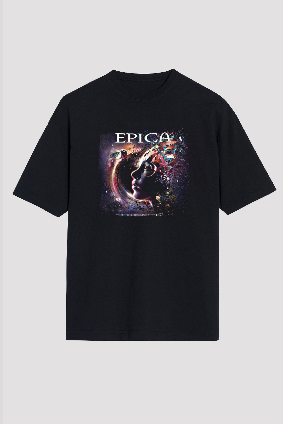 Epica Baskılı Unisex Siyah Oversize Tişört