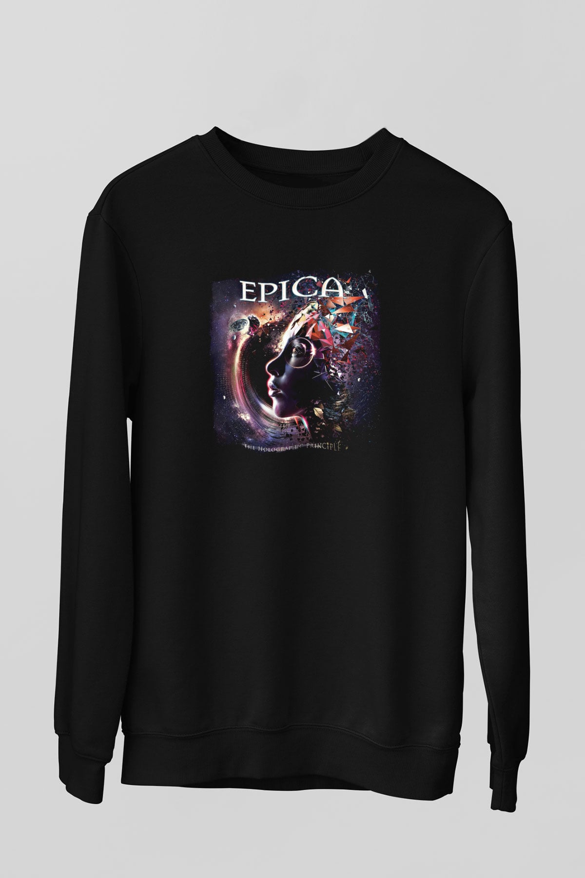 Epica Baskılı Unisex Siyah Sweatshirt