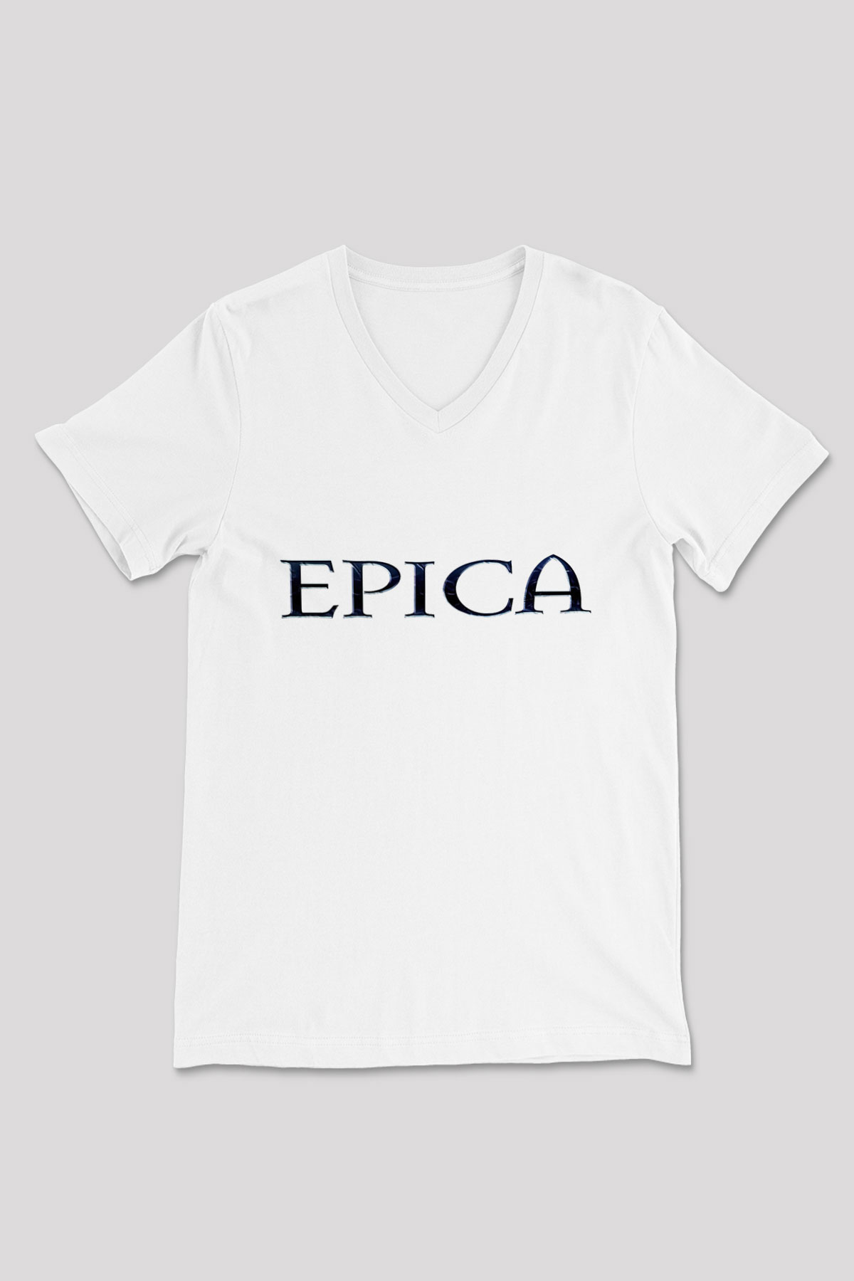 Epica Beyaz Unisex V Yaka Tişört T-Shirt