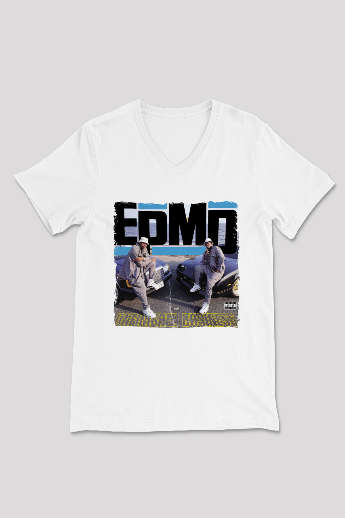 EPMD Beyaz Unisex V Yaka Tişört
