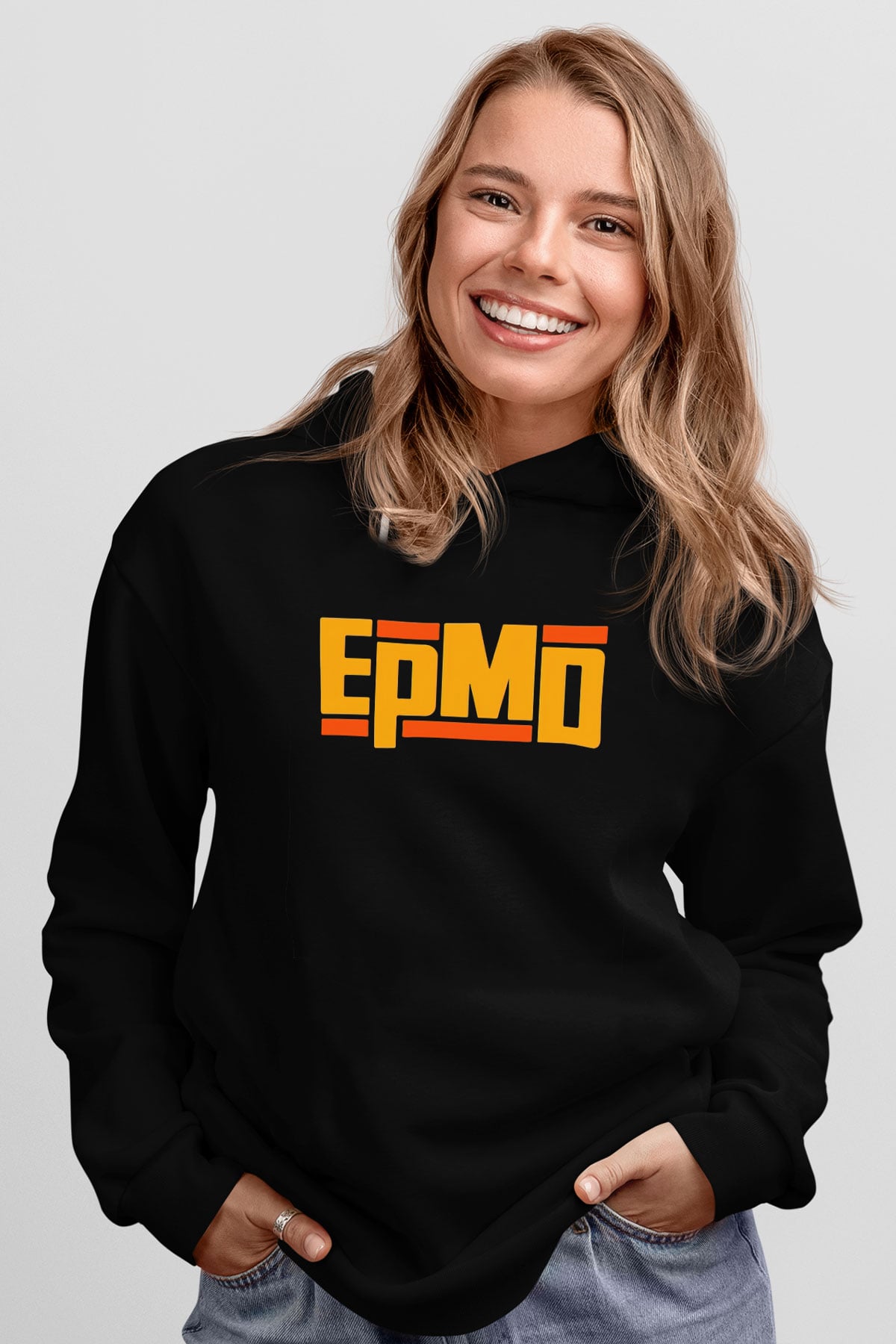 EPMD Siyah Unisex Kapüşonlu Sweatshirt
