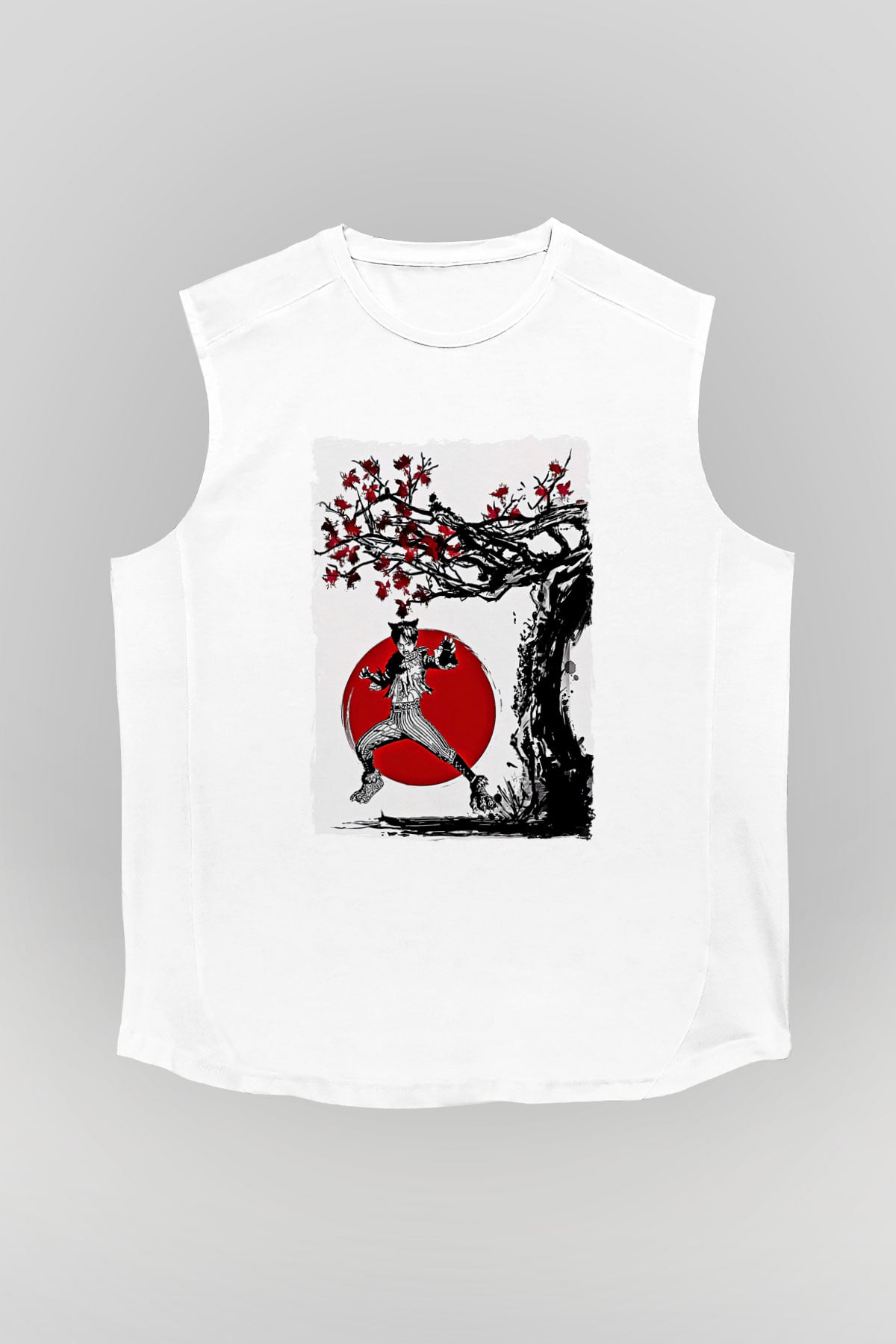 Eren Jaeger Baskılı Beyaz Unisex Kolsuz Tişört - Tshirt