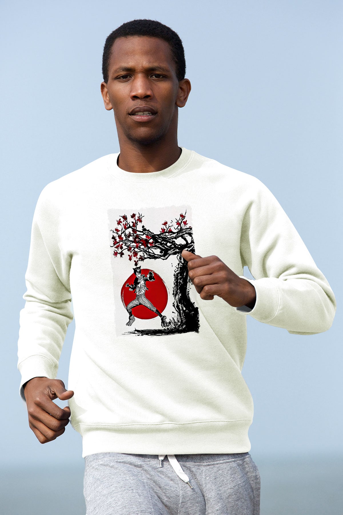 Eren Jaeger Baskılı Beyaz Unisex Sweatshirt