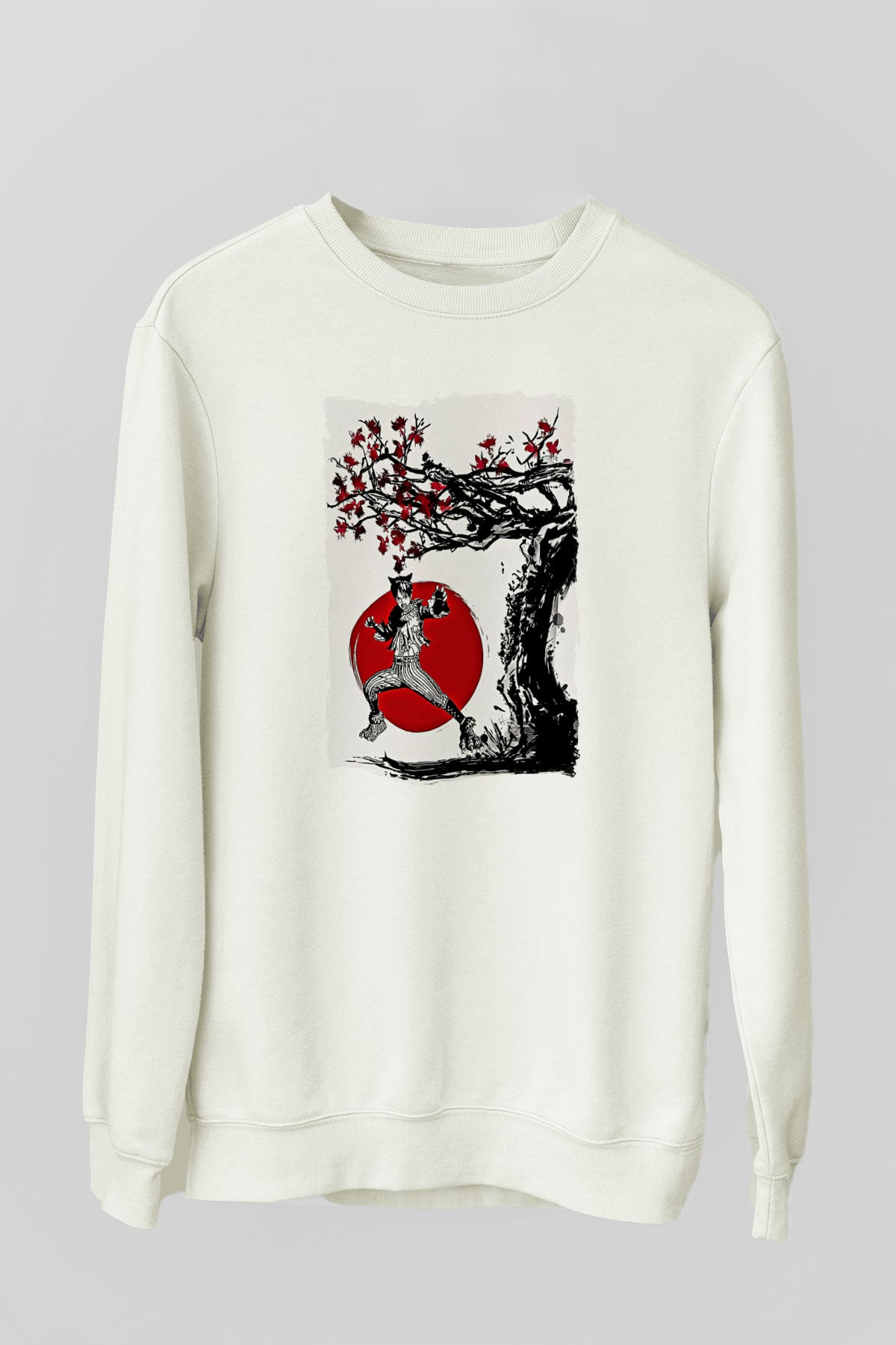 Eren Jaeger Baskılı Beyaz Unisex Sweatshirt