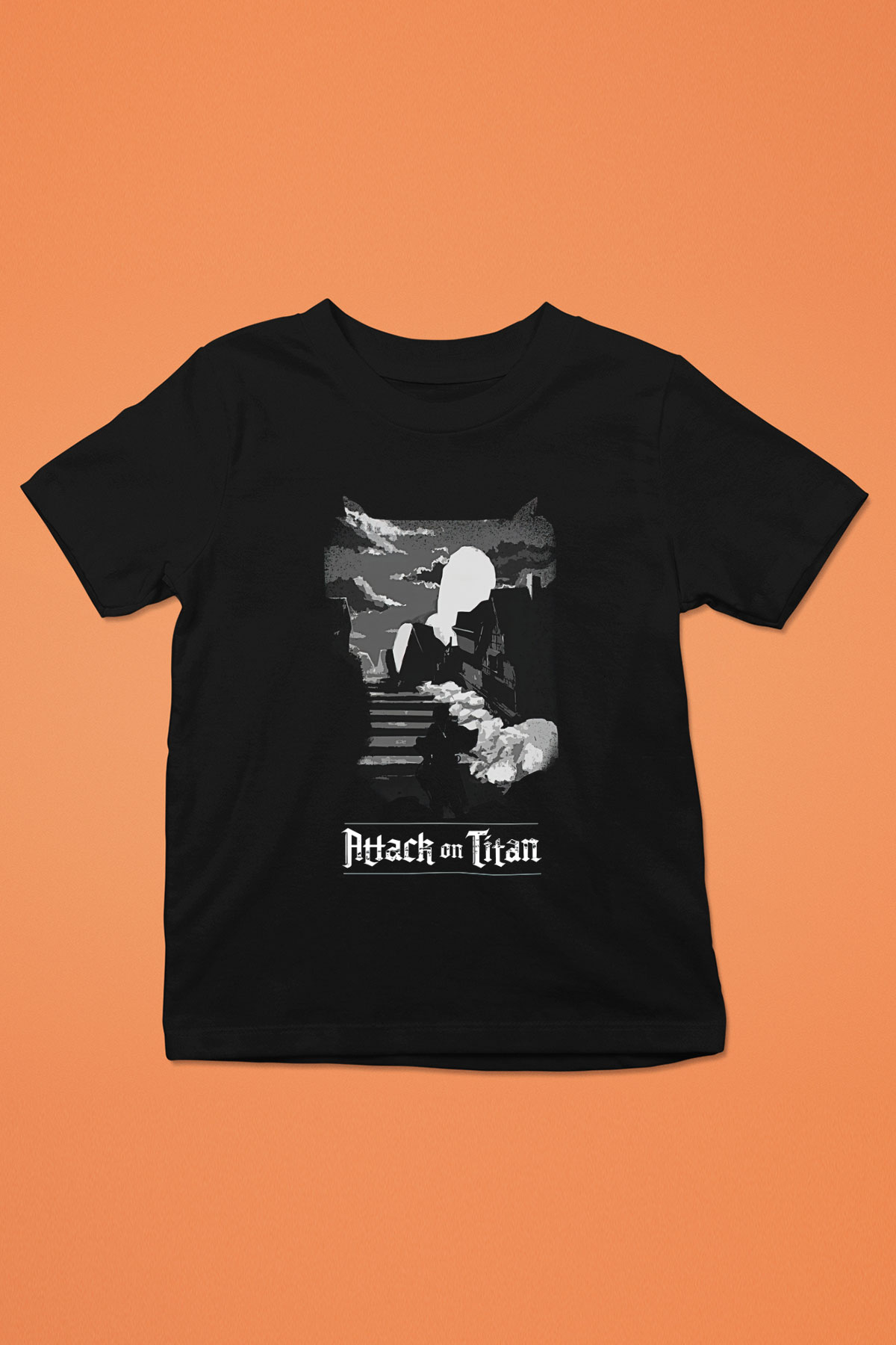 Eren Jaeger Baskılı Unisex Siyah Çocuk Tişört - Tshirt