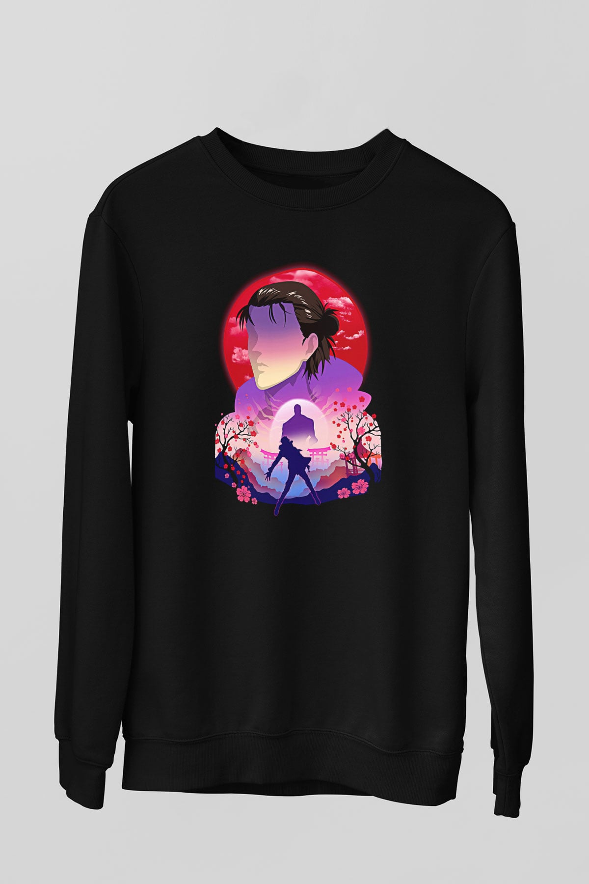 Eren Jaeger Baskılı Unisex Siyah Sweatshirt