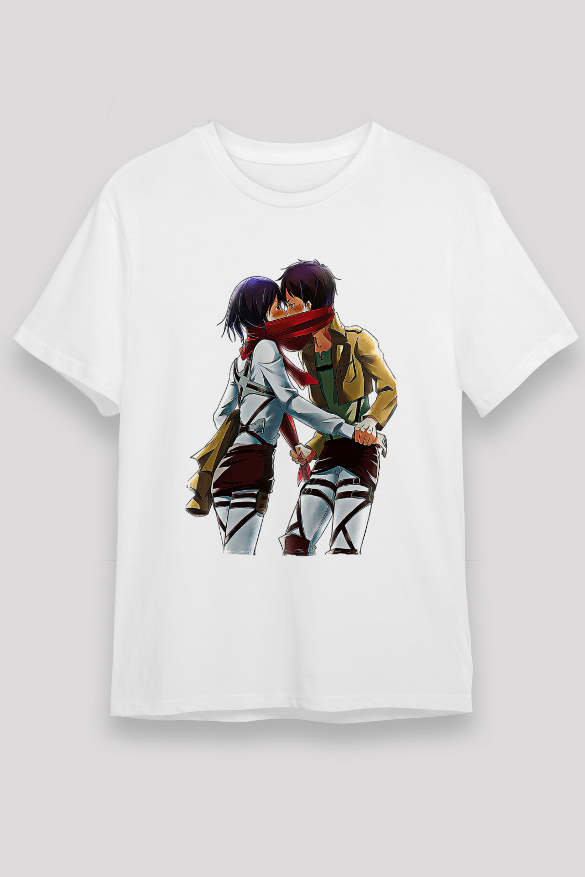 Eren Jaeger Unisex Baskılı Beyaz Tişört - Tshirt