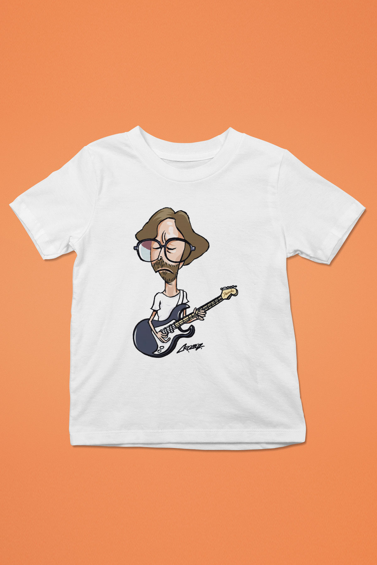 Eric Clapton Baskılı Beyaz Unisex Çocuk Tişört