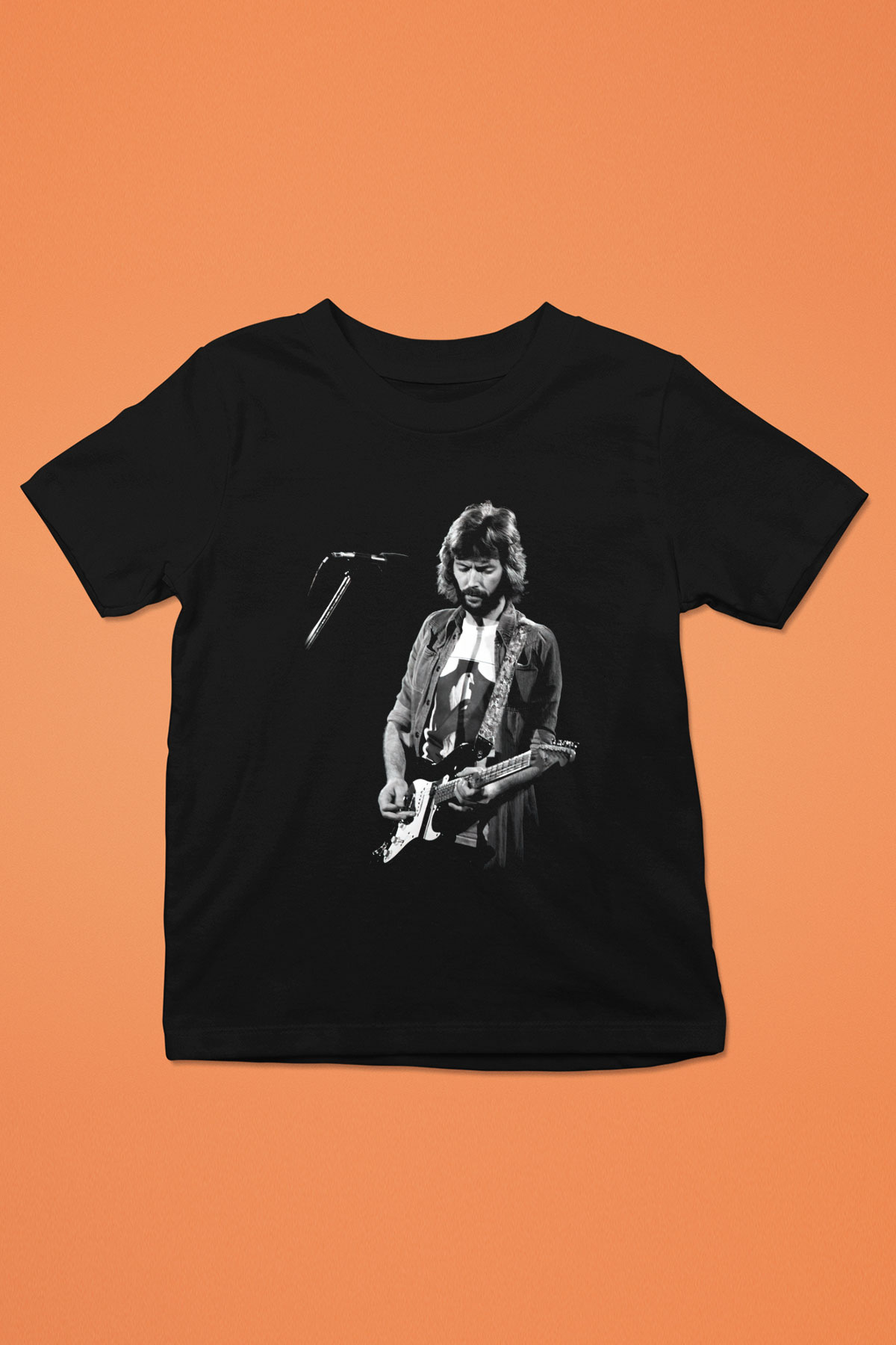 Eric Clapton Baskılı Siyah Unisex Çocuk Tişört