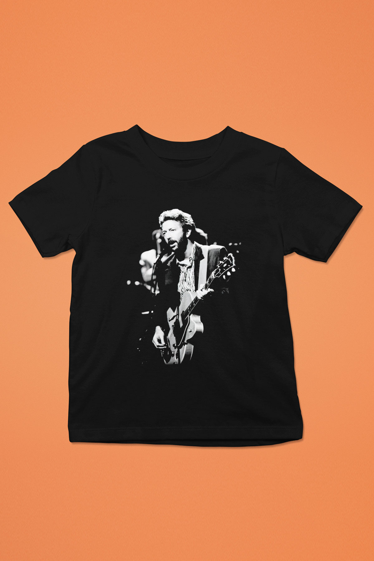 Eric Clapton Baskılı Siyah Unisex Çocuk Tişört