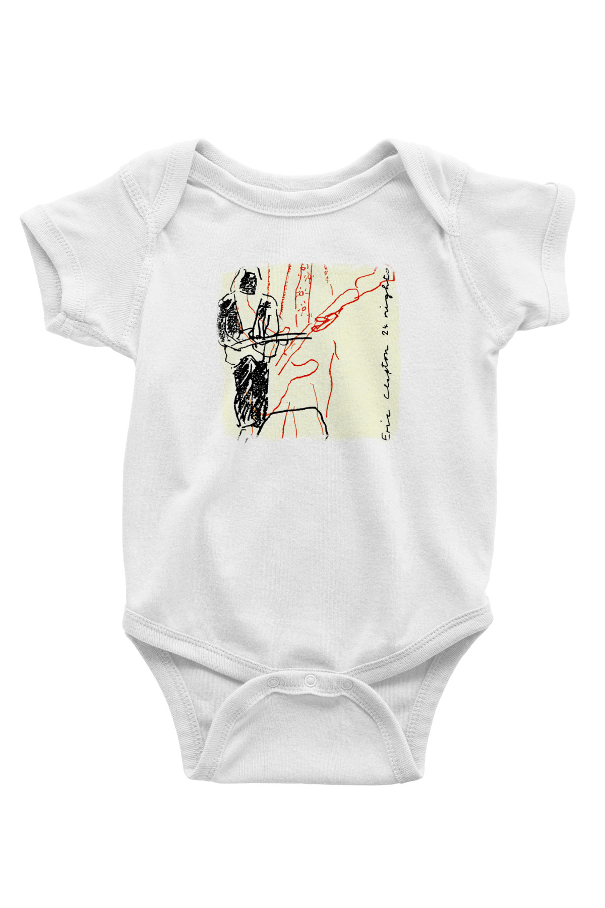 Eric Clapton Baskılı Unisex Beyaz Bebek Body - Zıbın