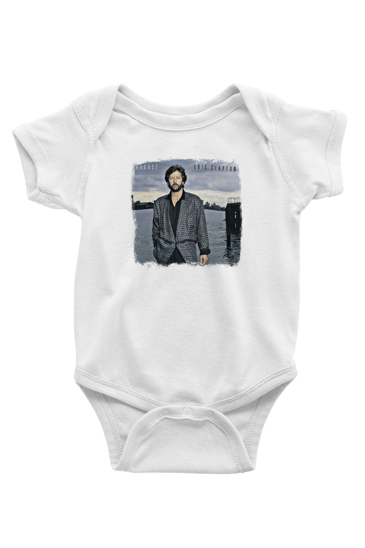 Eric Clapton Baskılı Unisex Beyaz Bebek Body - Zıbın