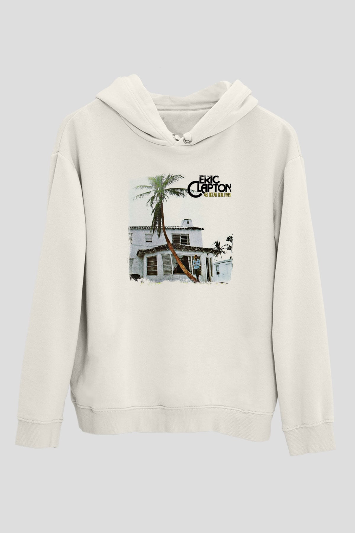 Eric Clapton Baskılı Unisex Beyaz Hoodie