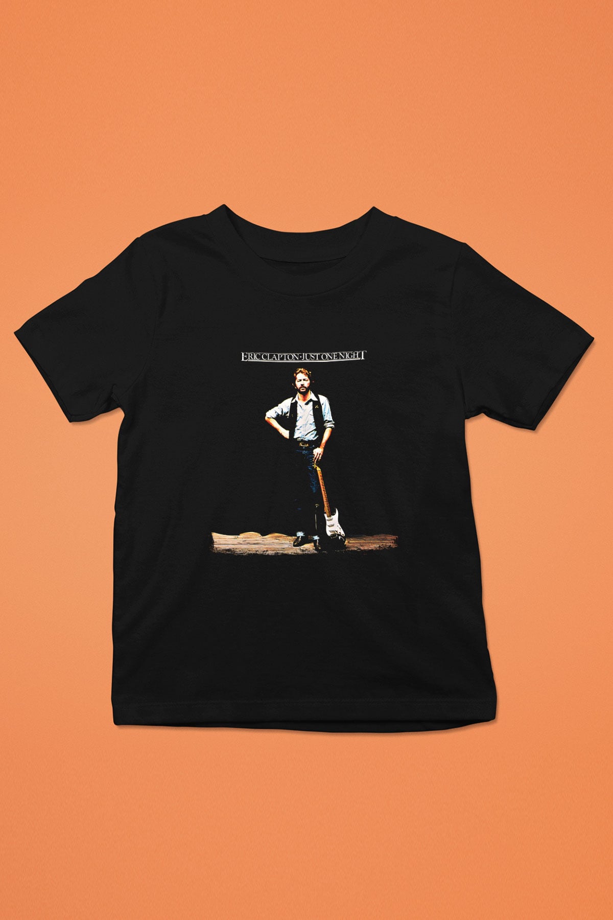Eric Clapton Baskılı Unisex Siyah Çocuk Tişört