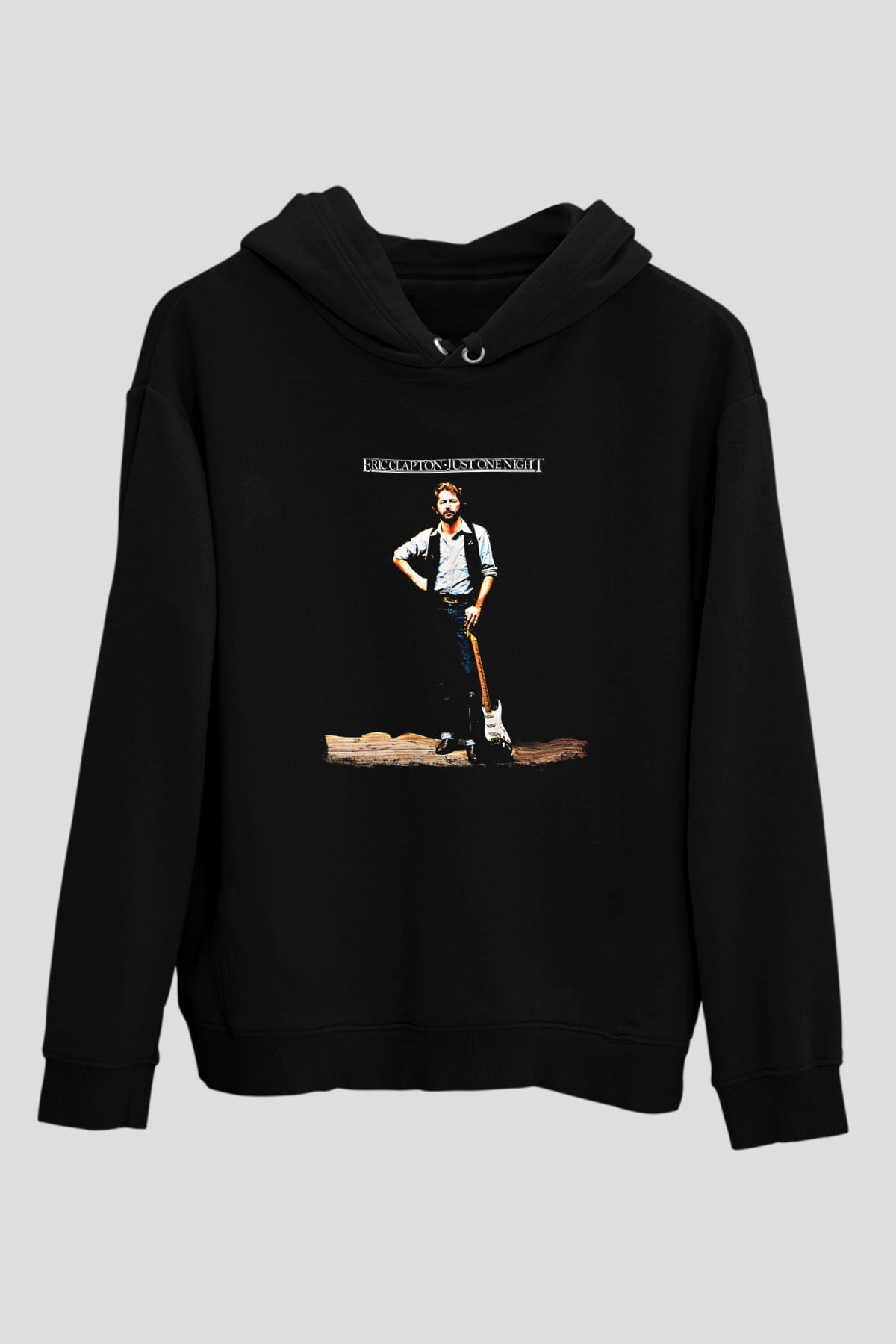 Eric Clapton Baskılı Unisex Siyah Hoodie