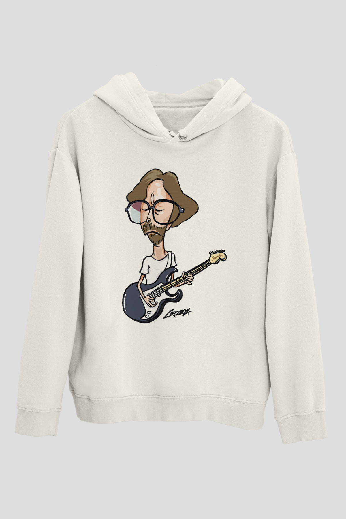 Eric Clapton Beyaz Unisex Kapşonlu Sweatshirt