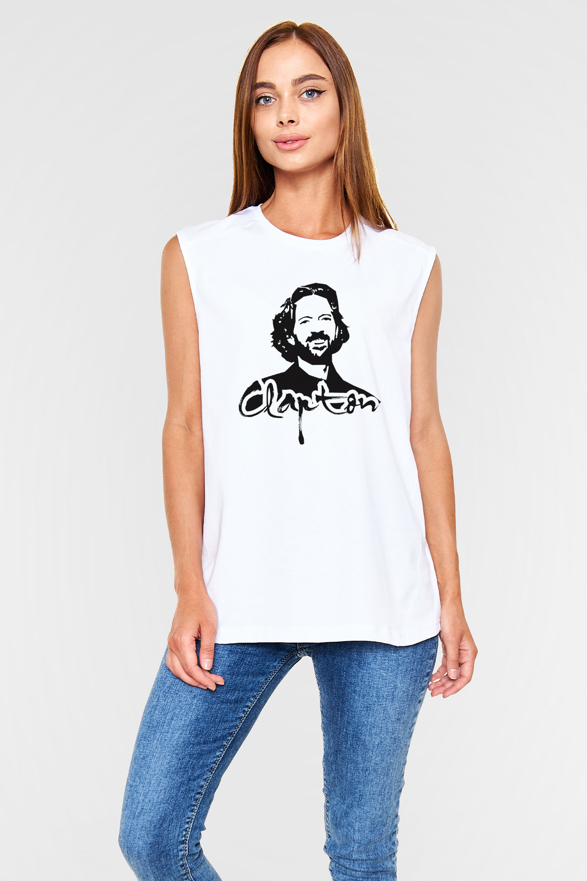 Eric Clapton Beyaz Unisex Kolsuz Tişört