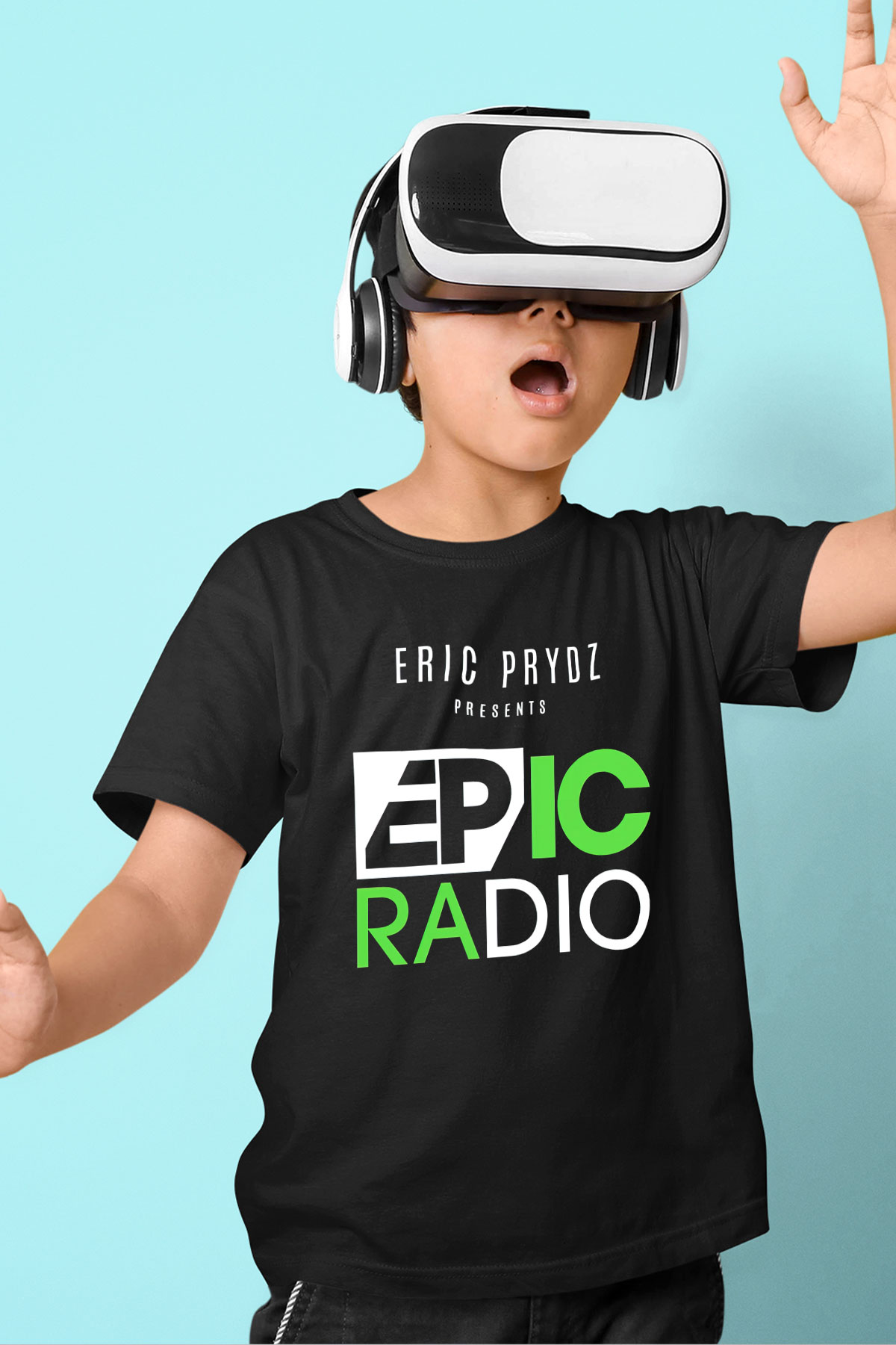 Eric Prydz Baskılı Siyah Unisex Çocuk Tişört
