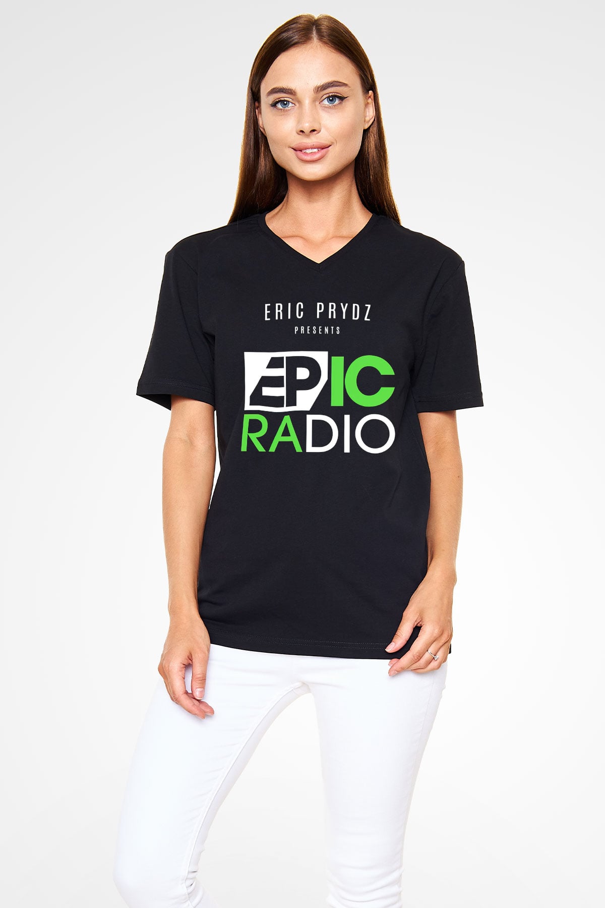 Eric Prydz Siyah Unisex V Yaka Tişört T-Shirt