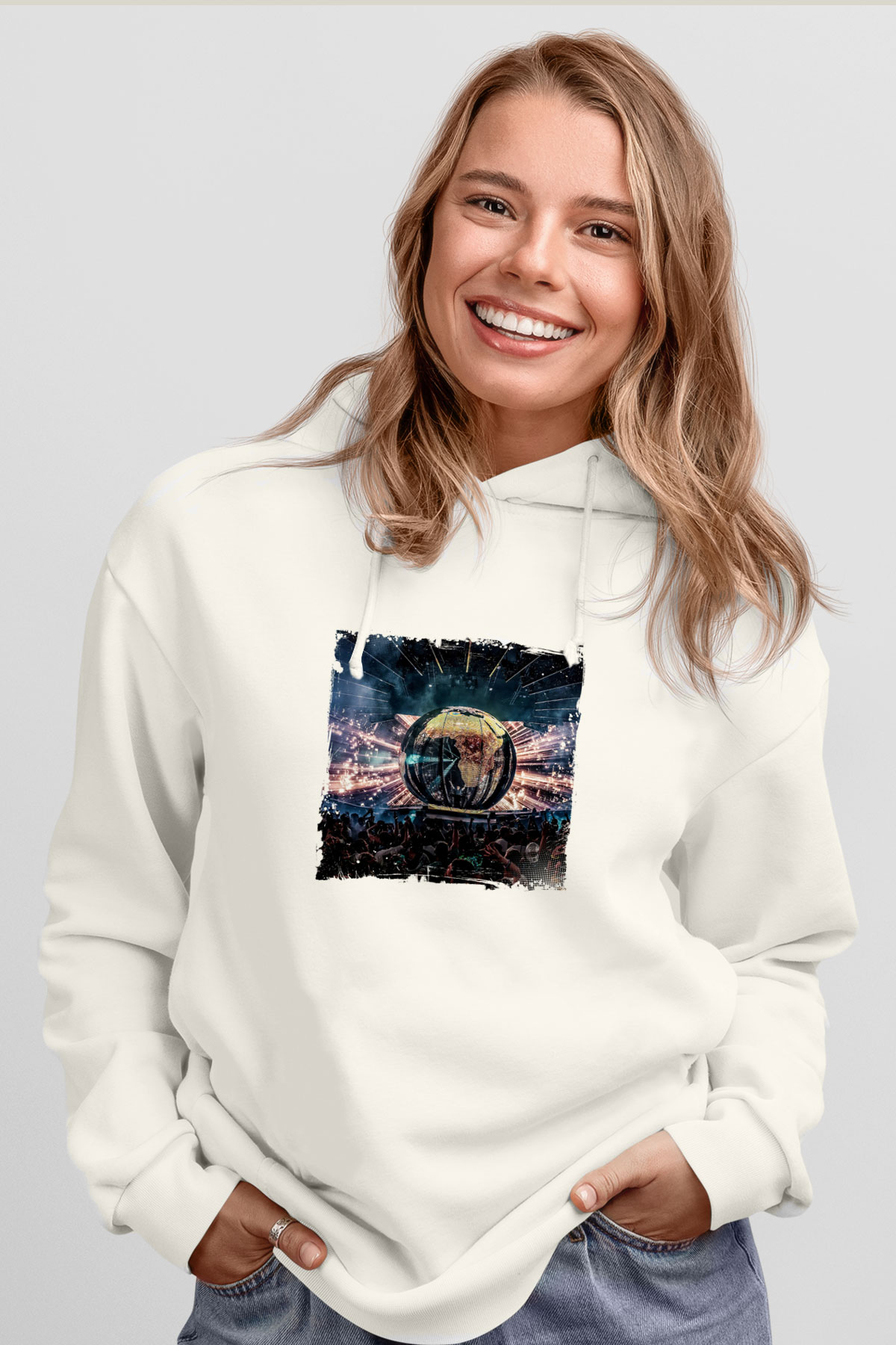 Eric PrydzBaskılı Beyaz Hoodie