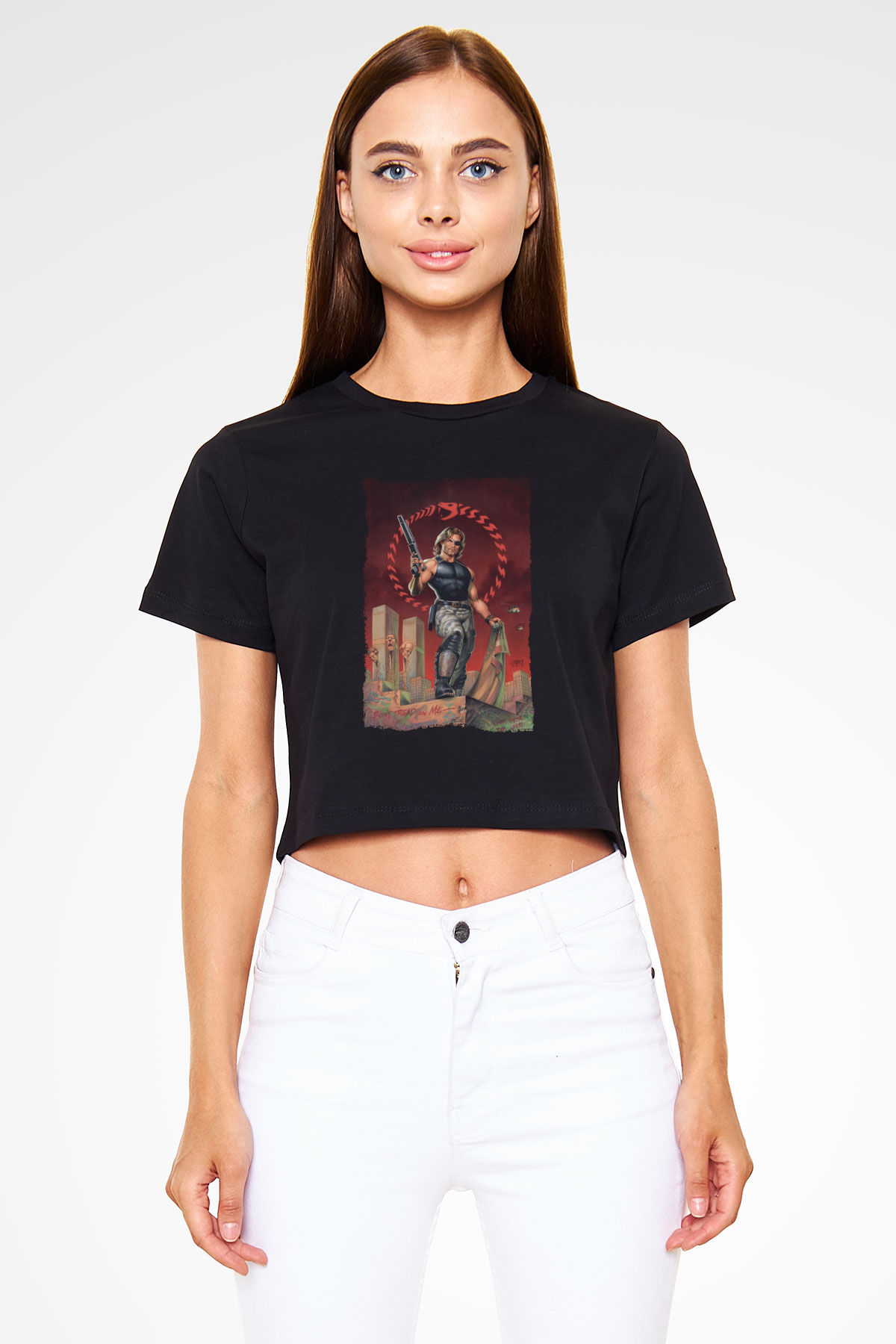 Escape from New York Siyah   Crop Top Tişört