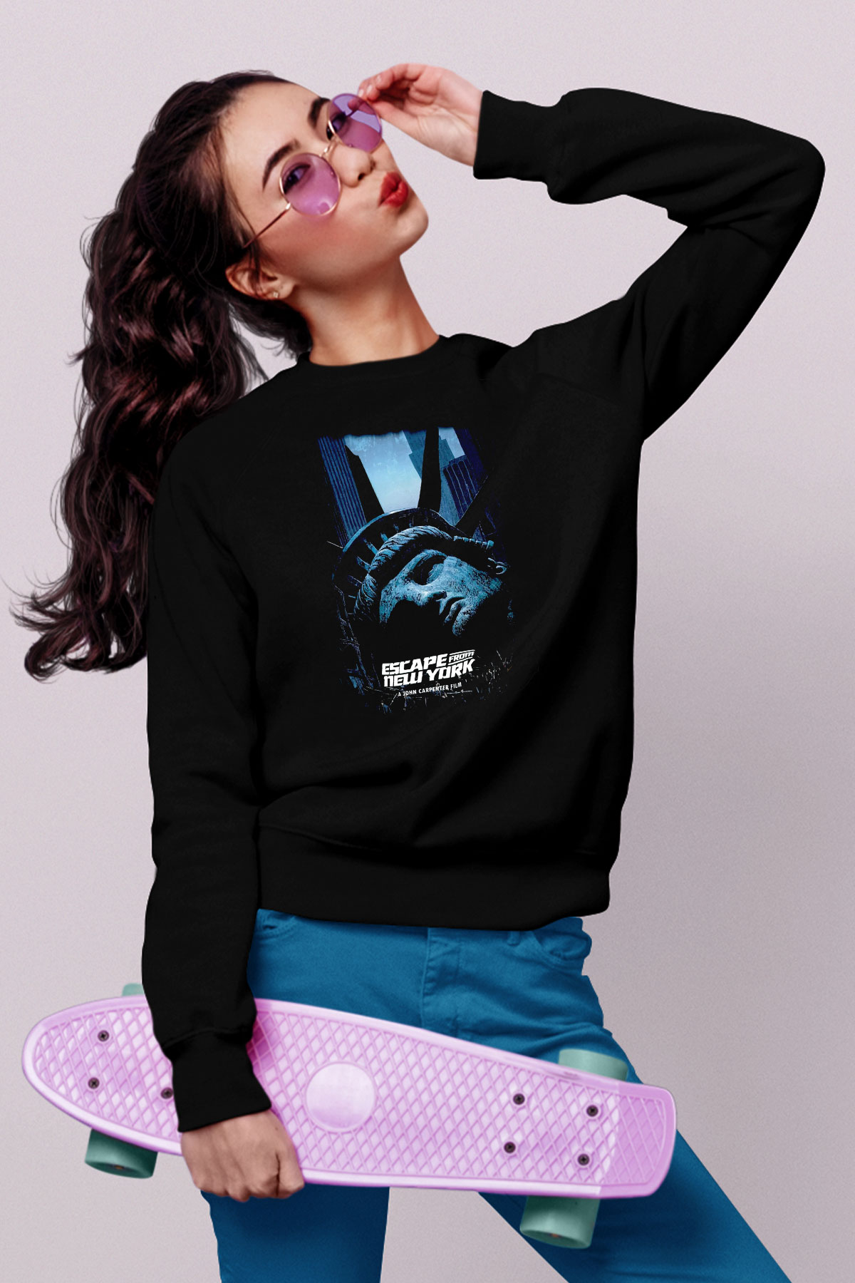 Escape from New York Siyah Unisex  Sweatshirt