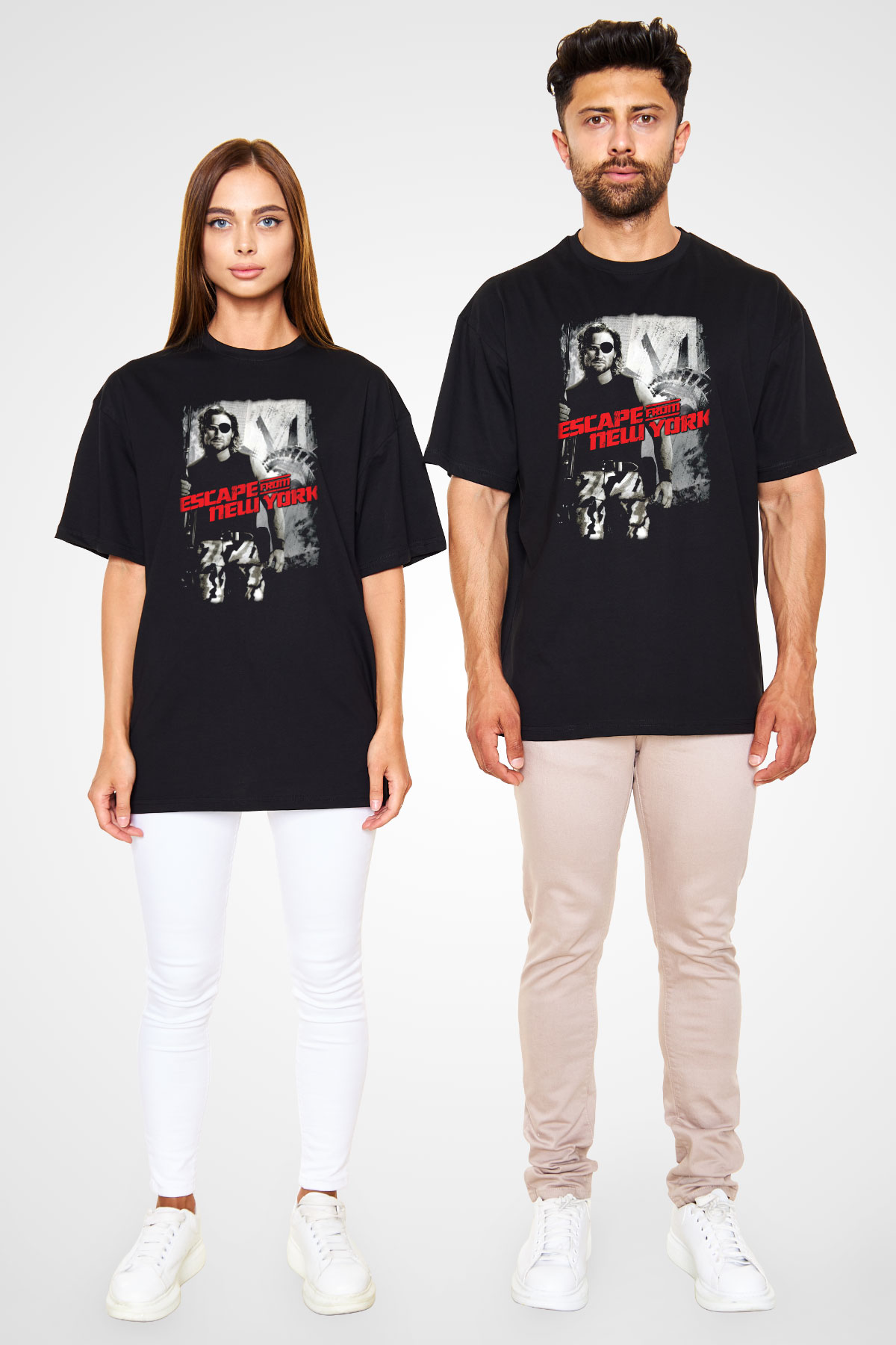 Escape from New York Siyah Oversize Tişört