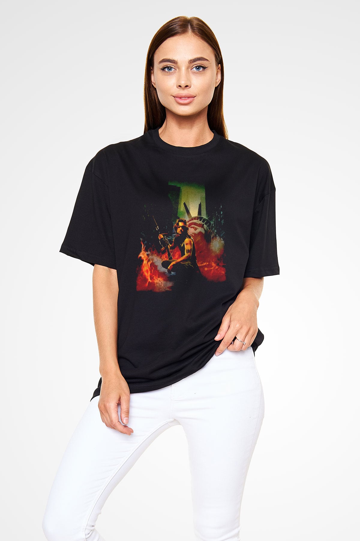 Escape from New York Siyah Oversize Tişört