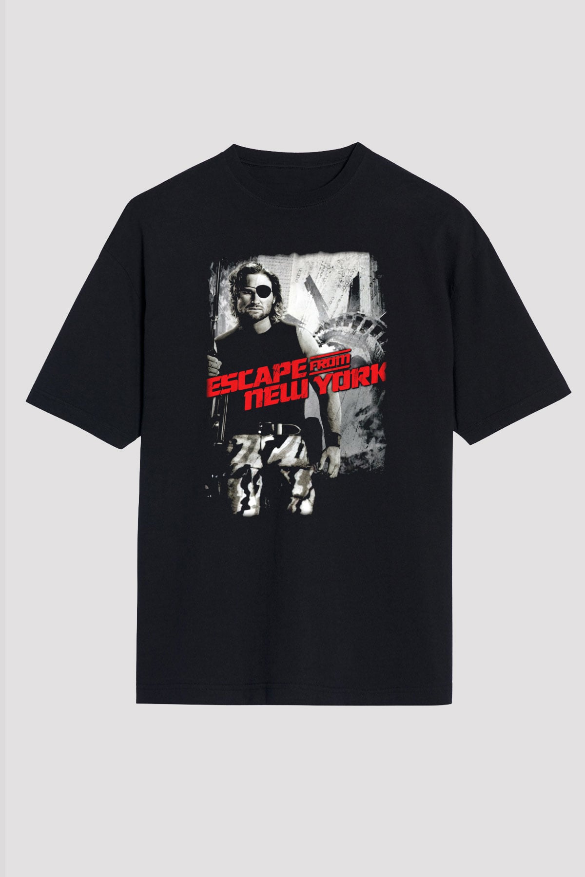 Escape from New York Siyah Oversize Tişört