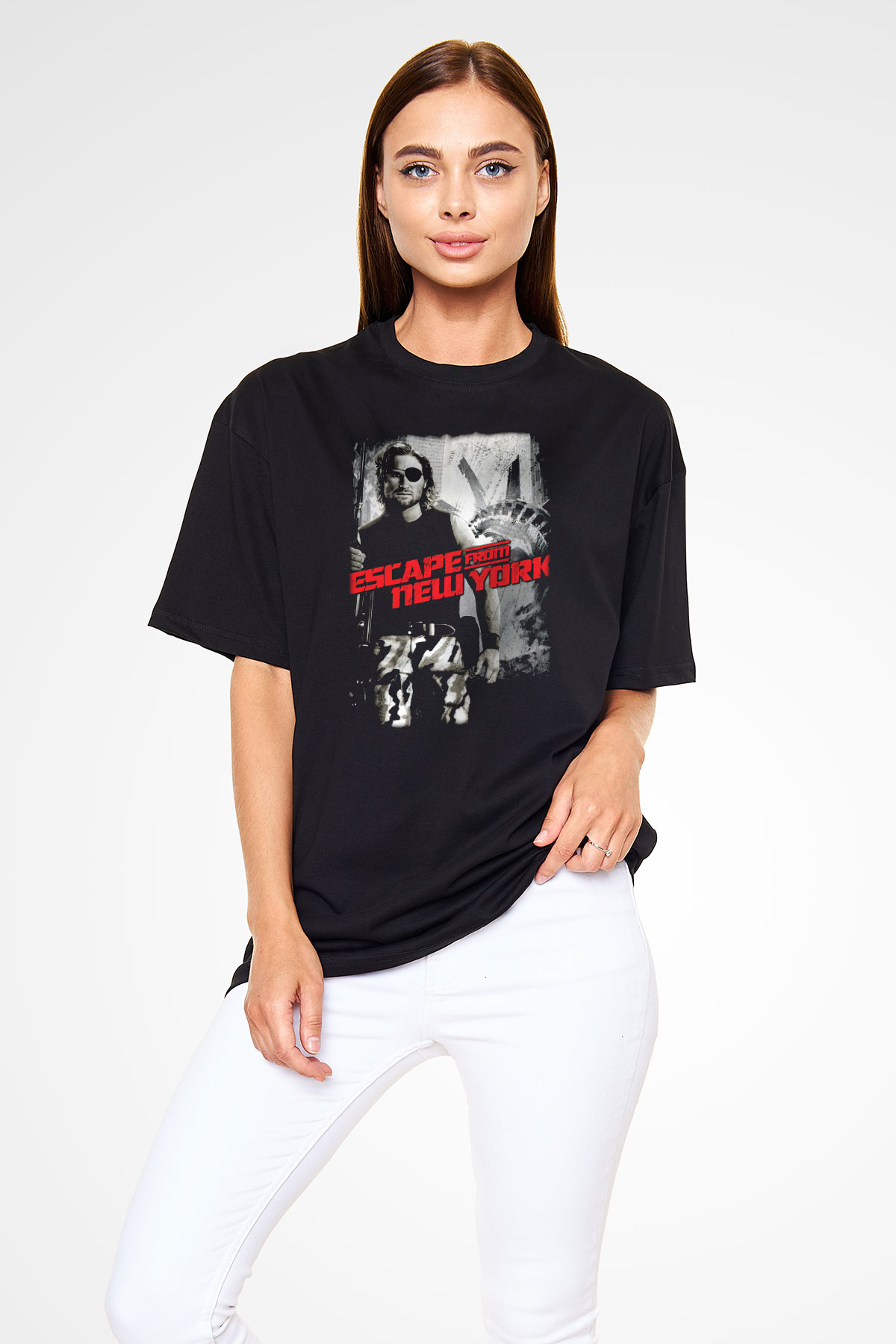 Escape from New York Siyah Oversize Tişört