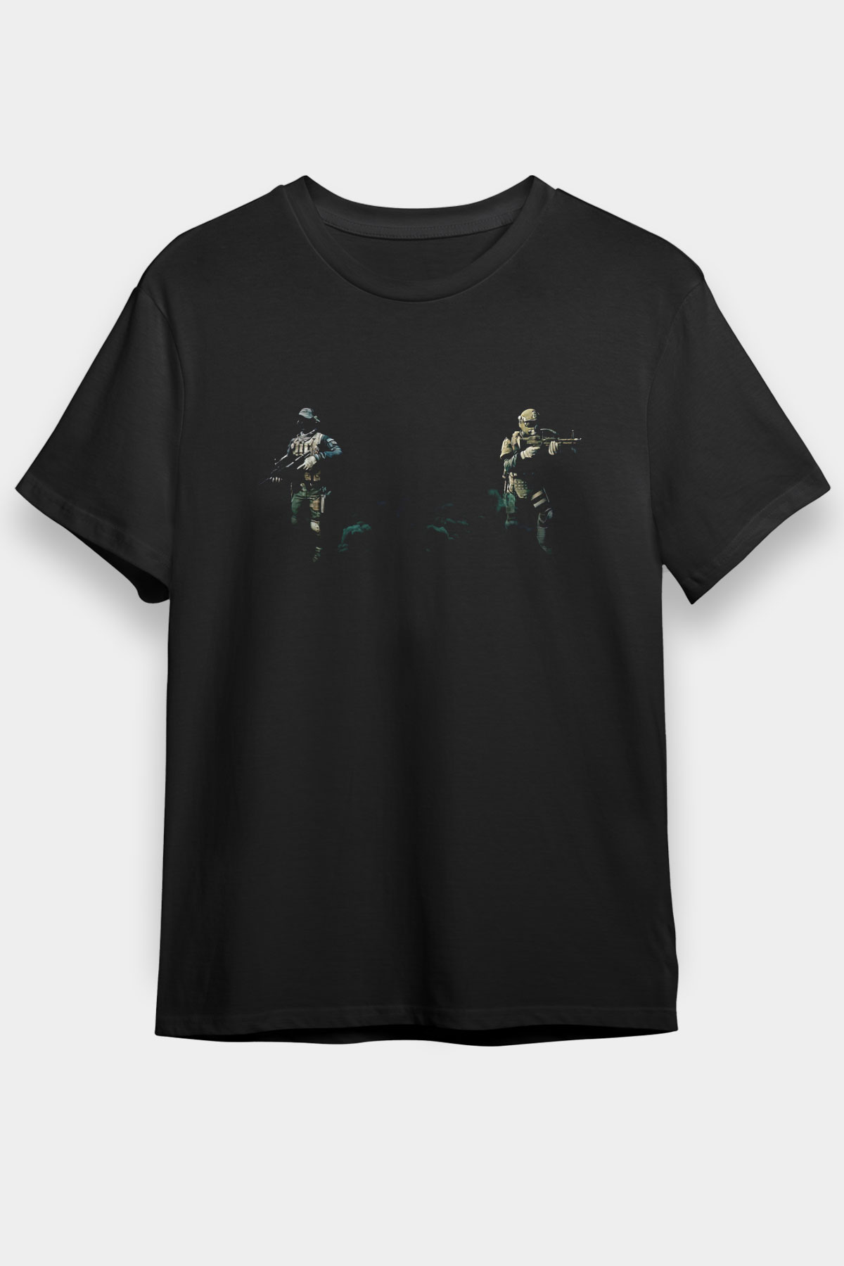 Escape From Tarkov Baskılı Unisex Siyah Tişört - Tshirt