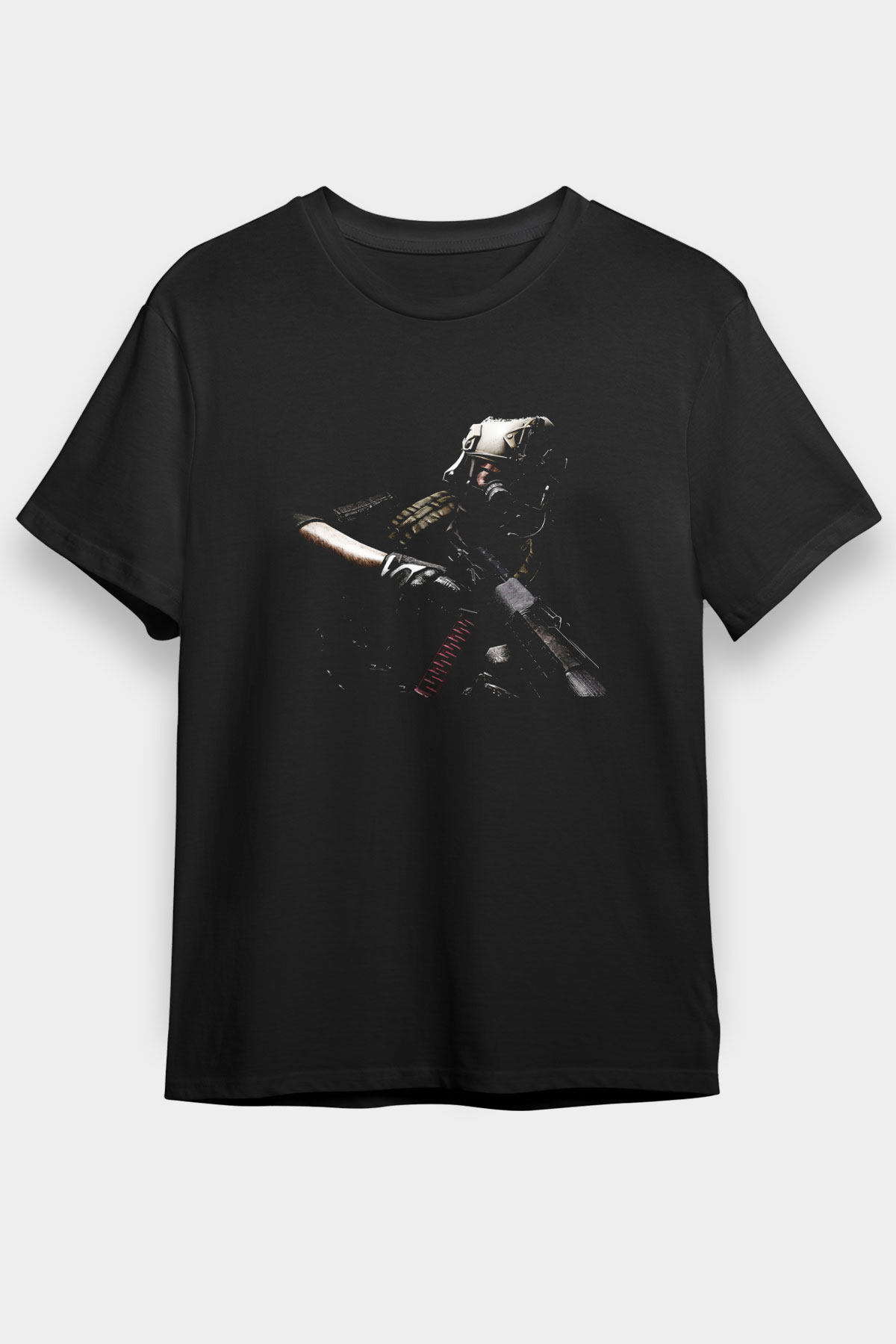 Escape From Tarkov Baskılı Unisex Siyah Tişört - Tshirt