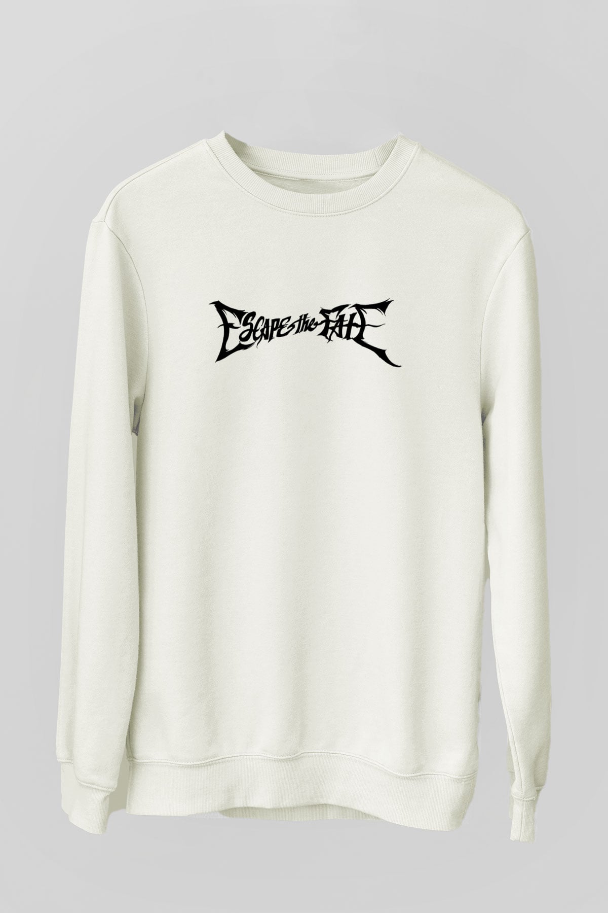 Escape the fate Baskılı Beyaz Unisex Sweatshirt