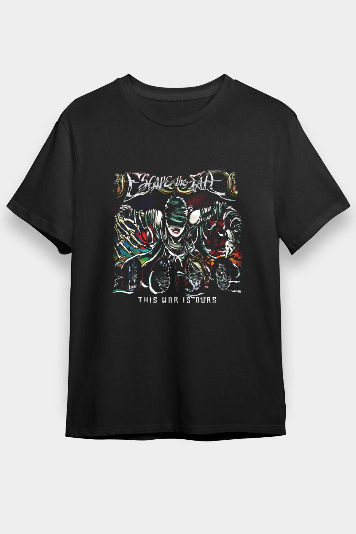 Escape The Fate Baskılı Unisex Siyah Tişört