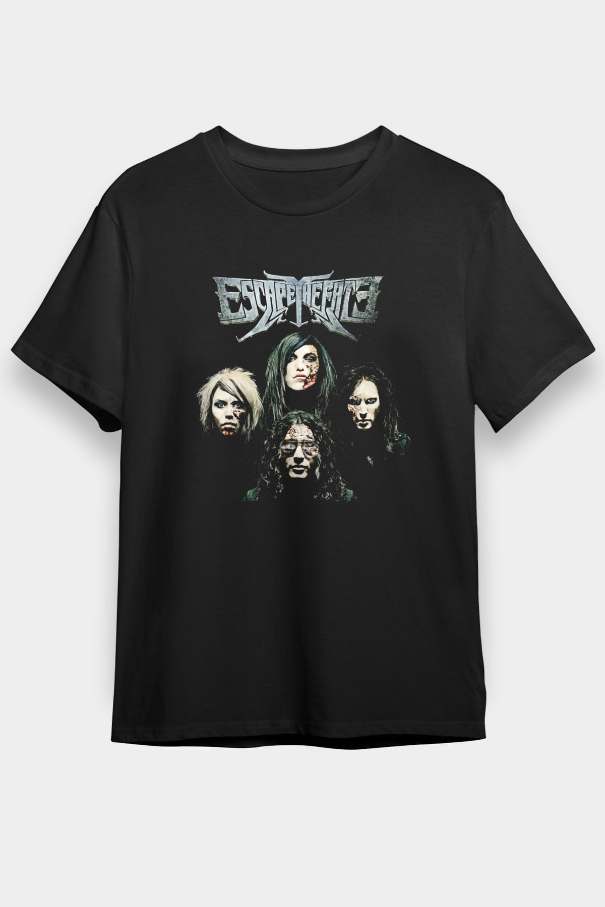 Escape the fate Baskılı Unisex Siyah Tişört - Tshirt