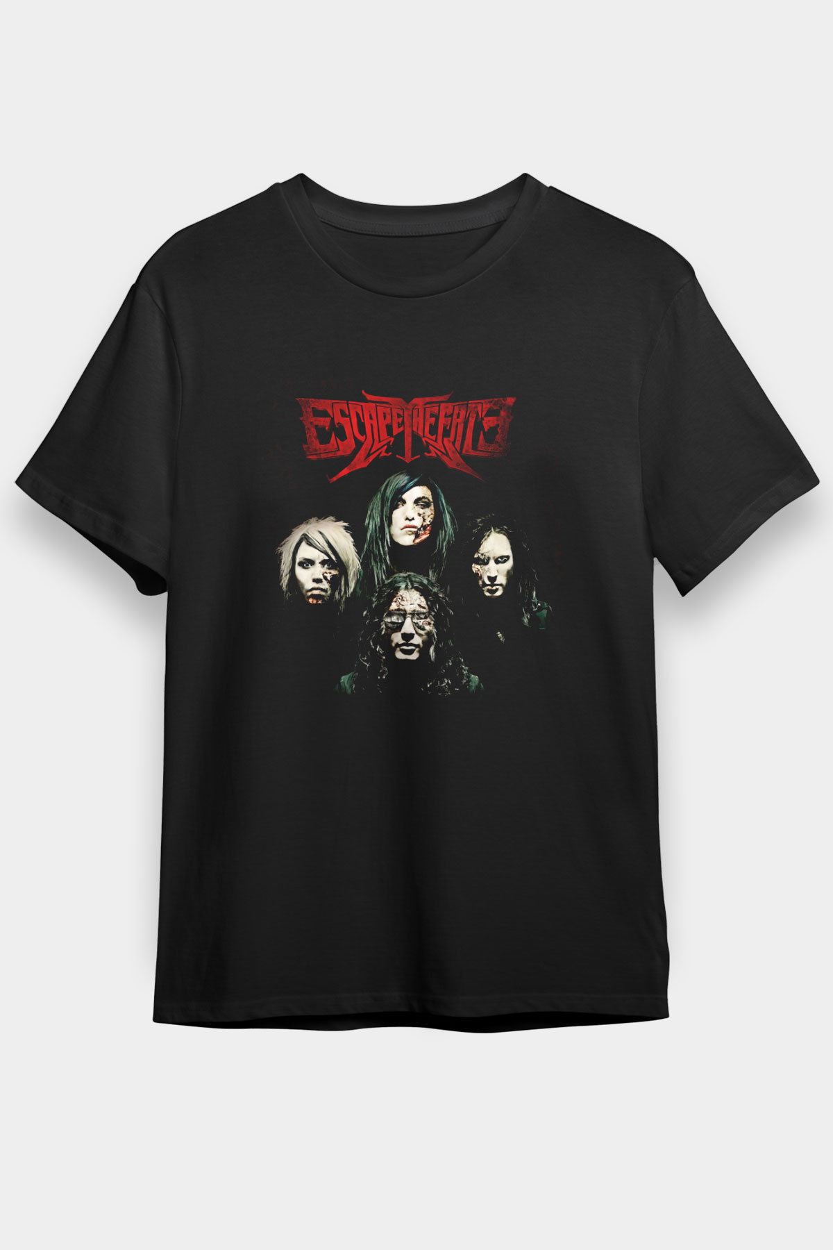 Escape the fate Baskılı Unisex Siyah Tişört - Tshirt