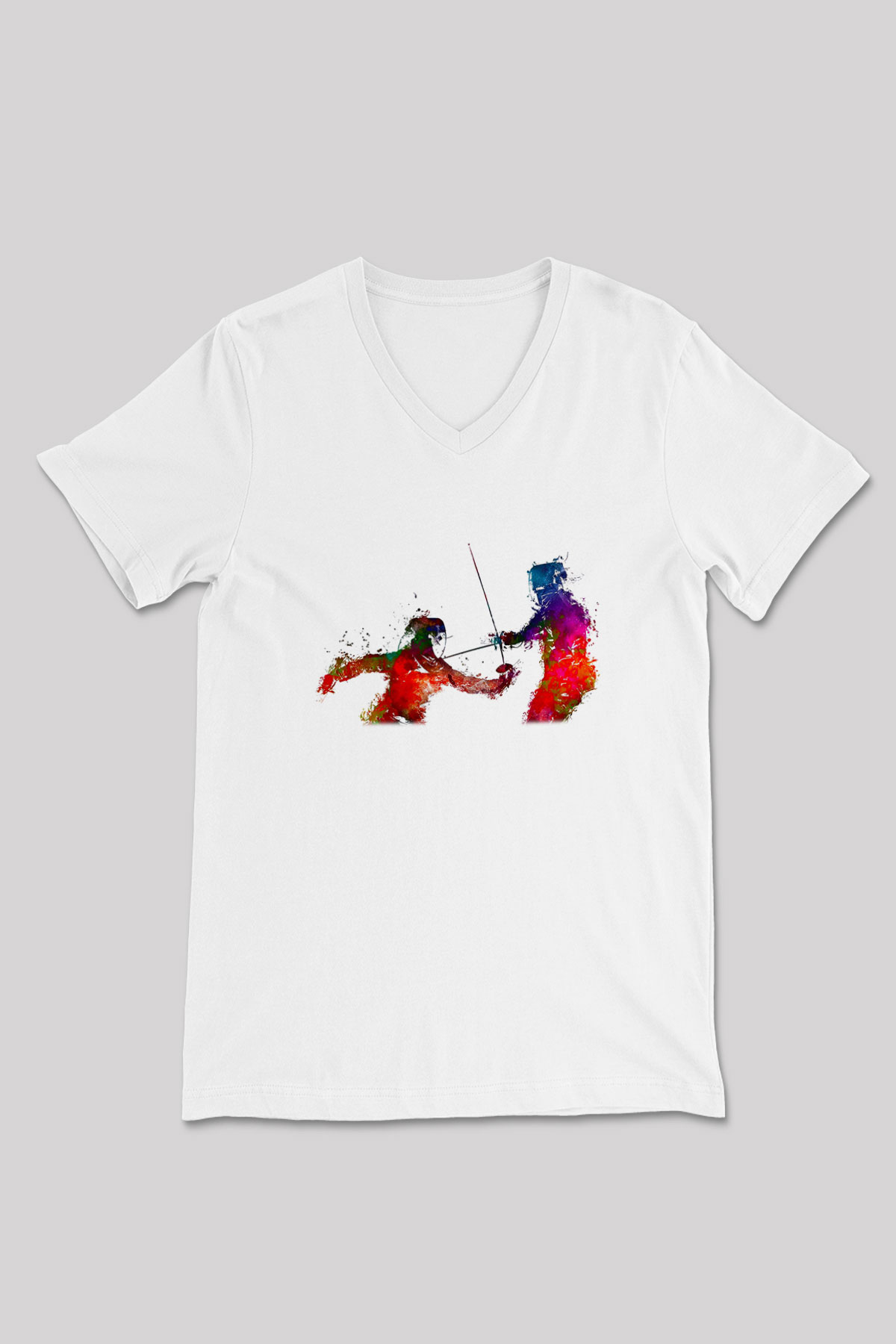 Eskrim Baskılı Unisex V Yaka Tişört - Tshirt