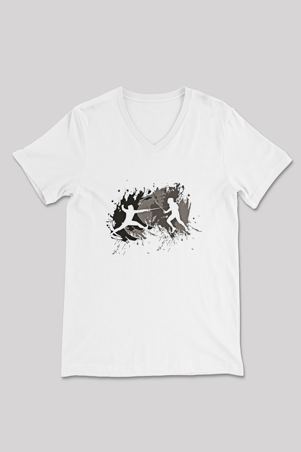 Eskrim Baskılı Unisex V Yaka Tişört - Tshirt